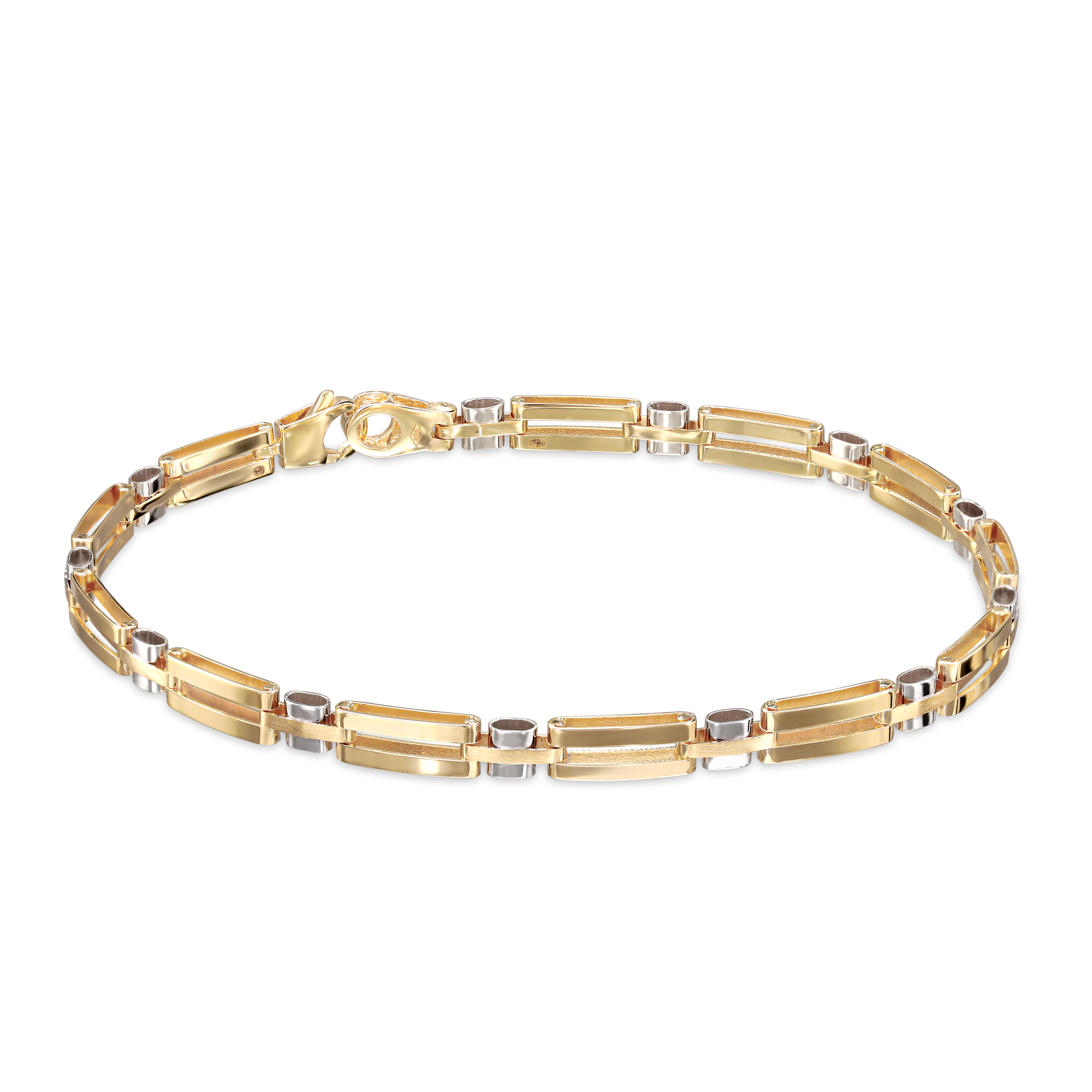 Złota męska bransoleta, długość 21,5 cm, próba 585