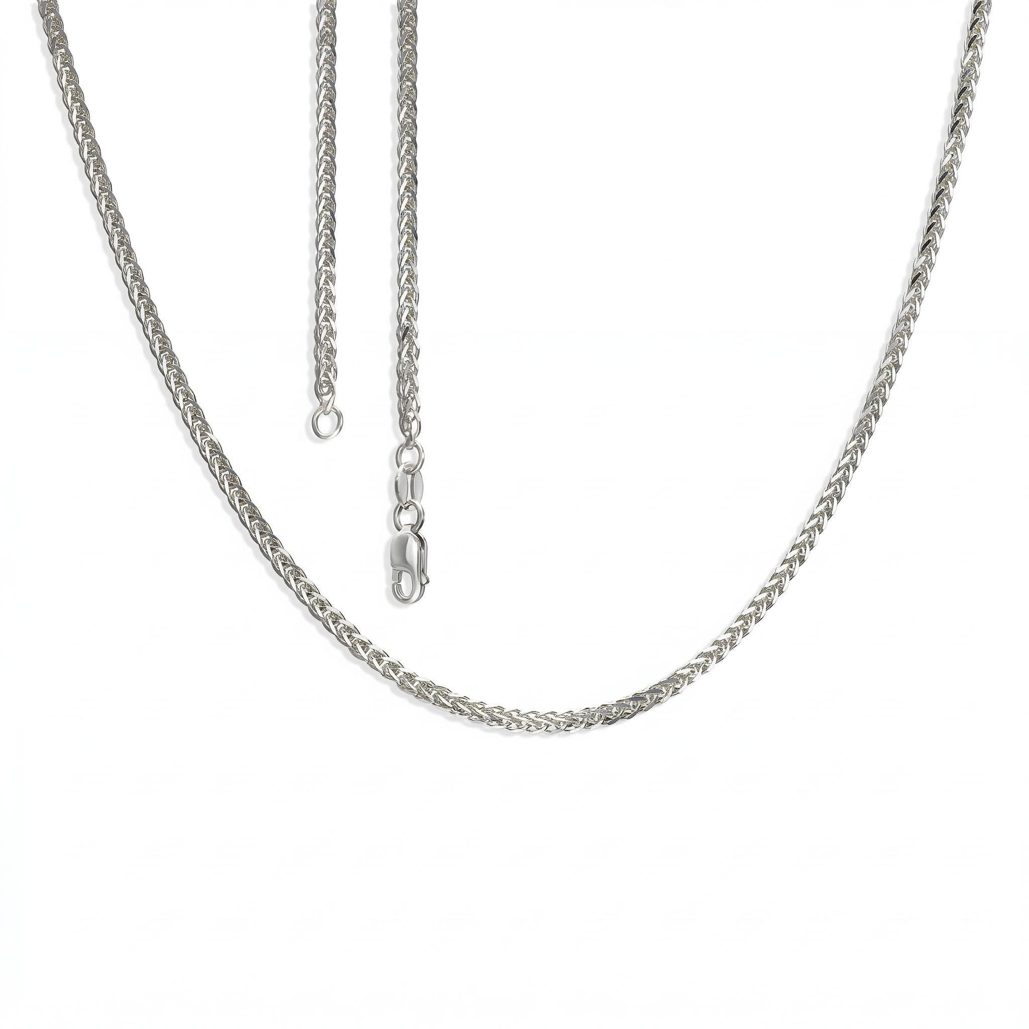 Łańcuszek srebrny lisi ogon 2 mm, długość 45 cm, próba 925