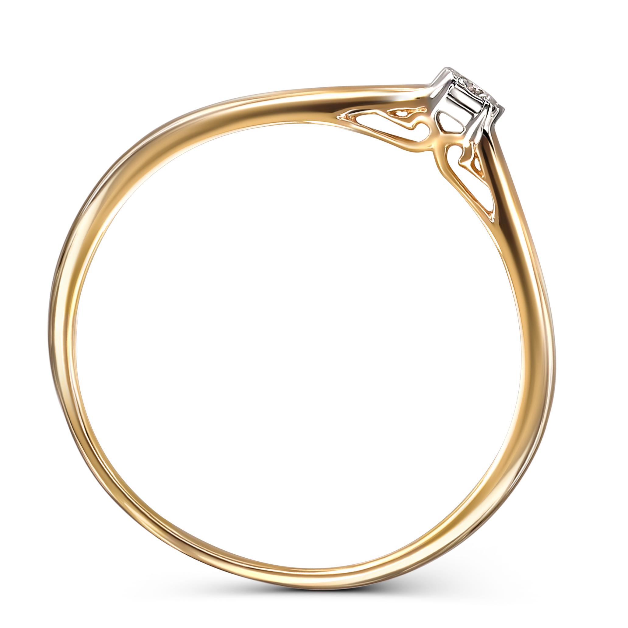 Pierścionek złoty zaręczynowy z diamentem naturalnym 0.04 ct, próba 585