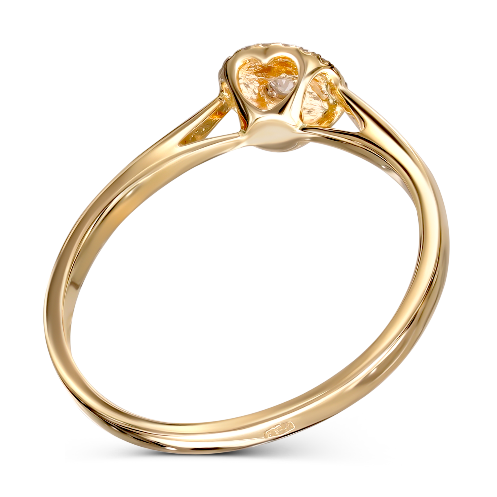 Pierścionek złoty z diamentami naturalnymi 0.14 ct, rozmiar 20, próba 585