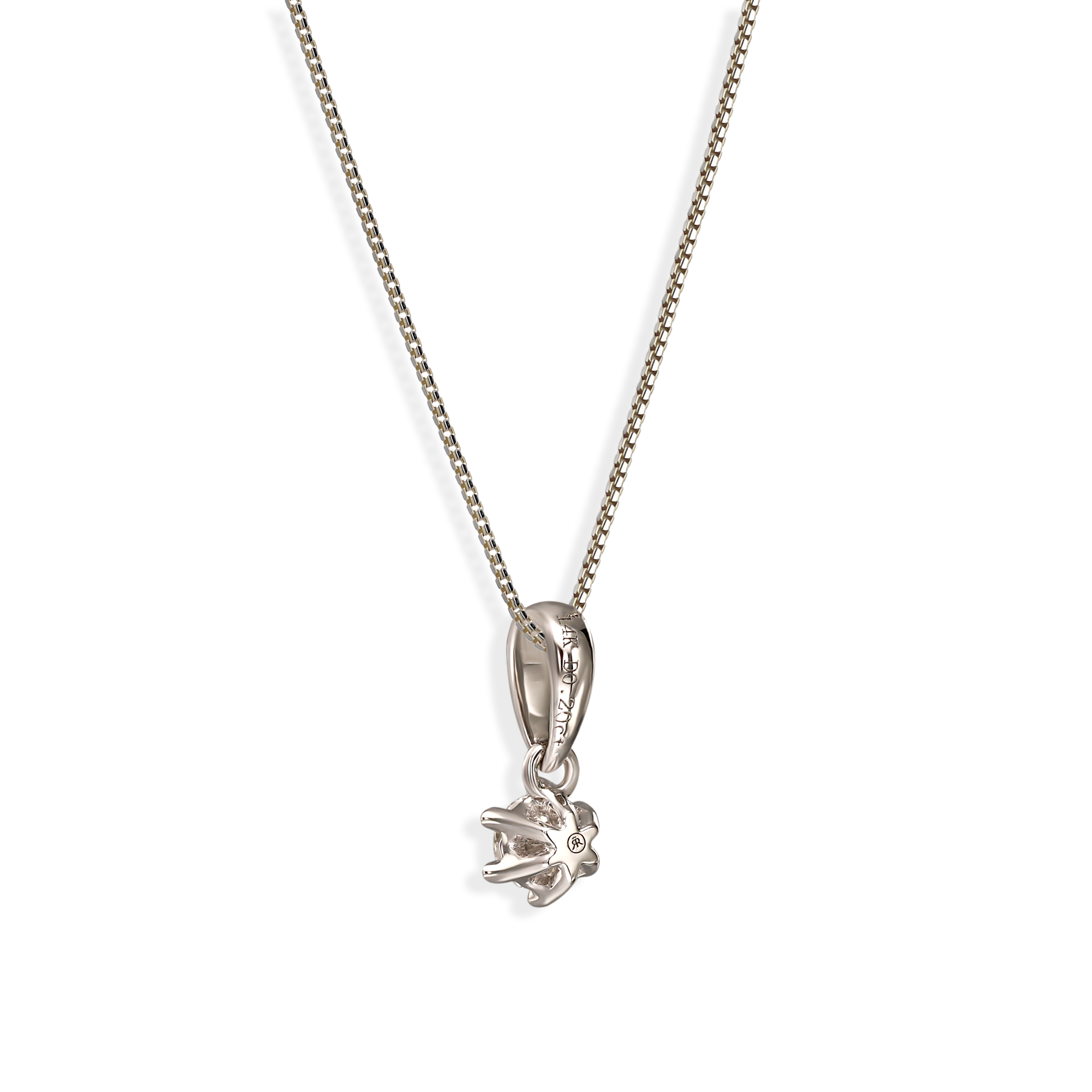 Zawieszka z białego złota z diamentem naturalnym 0,2 ct, próba 585