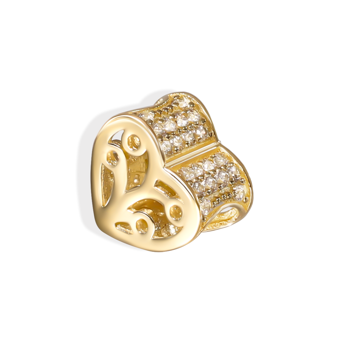 Zawieszka charms złoty w kształcie serca z drzewkiem, próba 585