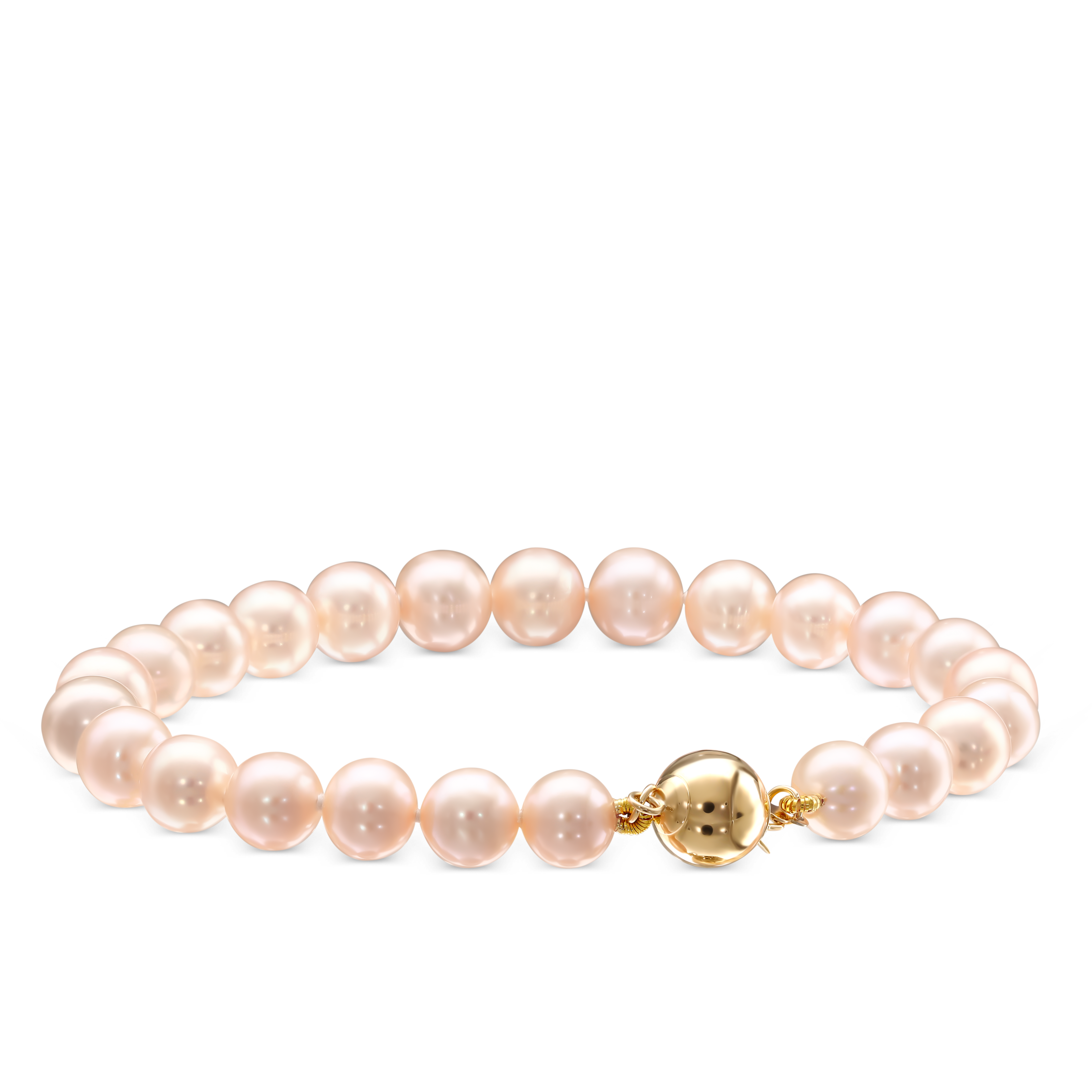 Bransoleta z pereł słodkowodnych ze złotym zapięciem, próba 585