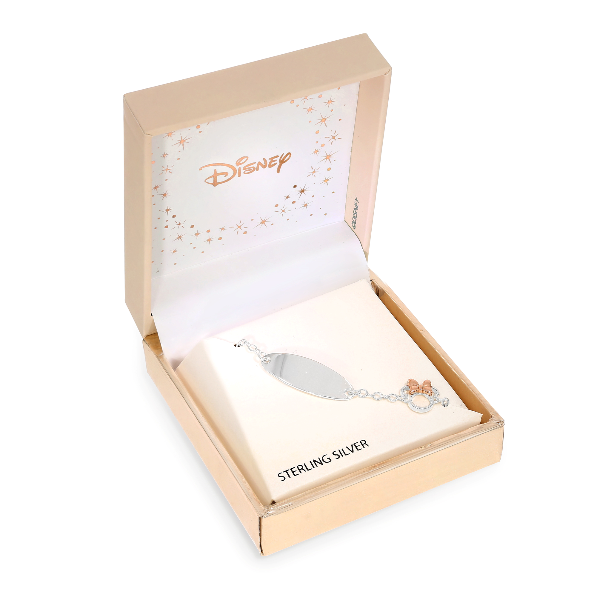 Srebrna bransoletka z blaszką do grawerowania Myszka Minnie, próba 925