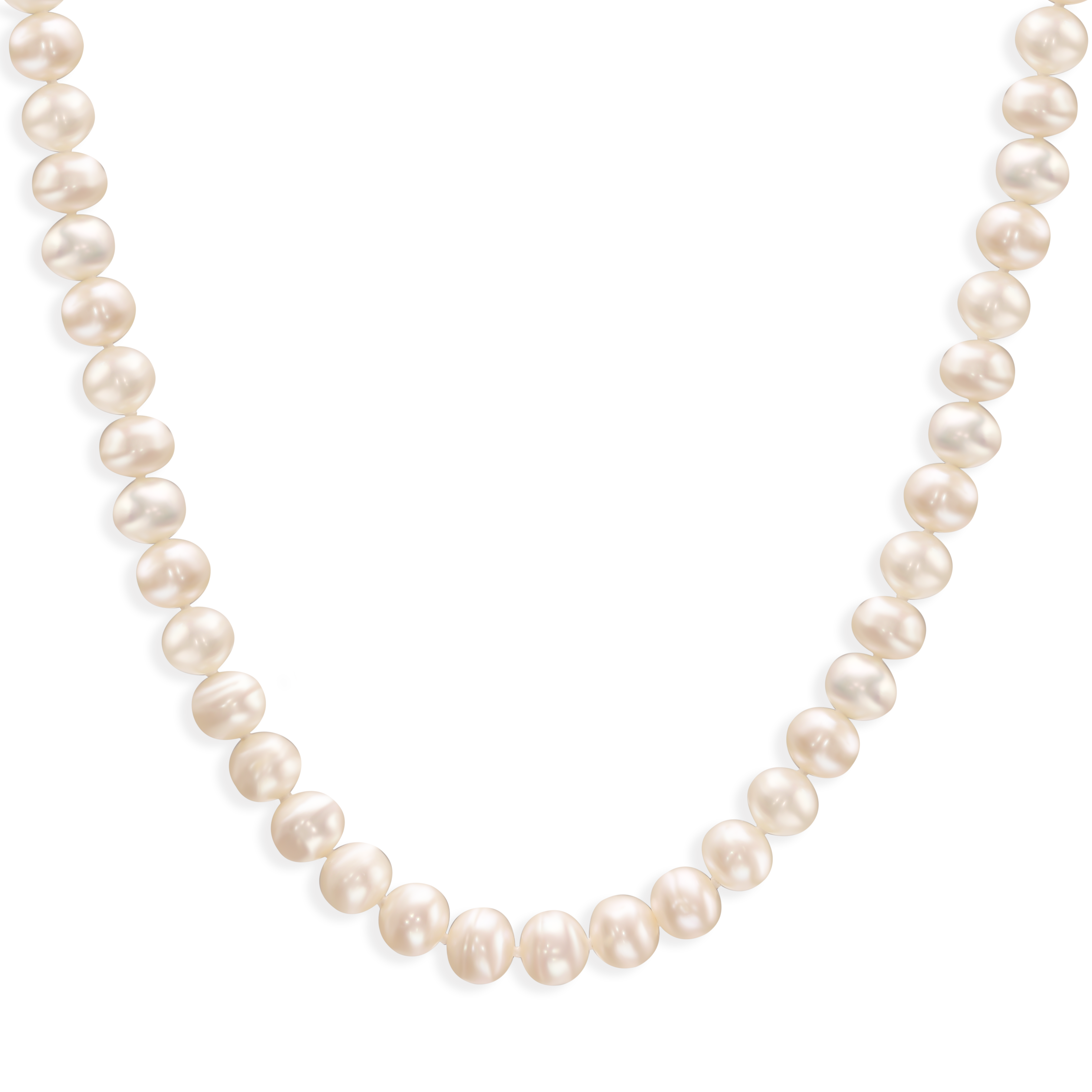 Naszyjnik z pereł hodowanych 40 cm ze srebrnym zapięciem, próba 925