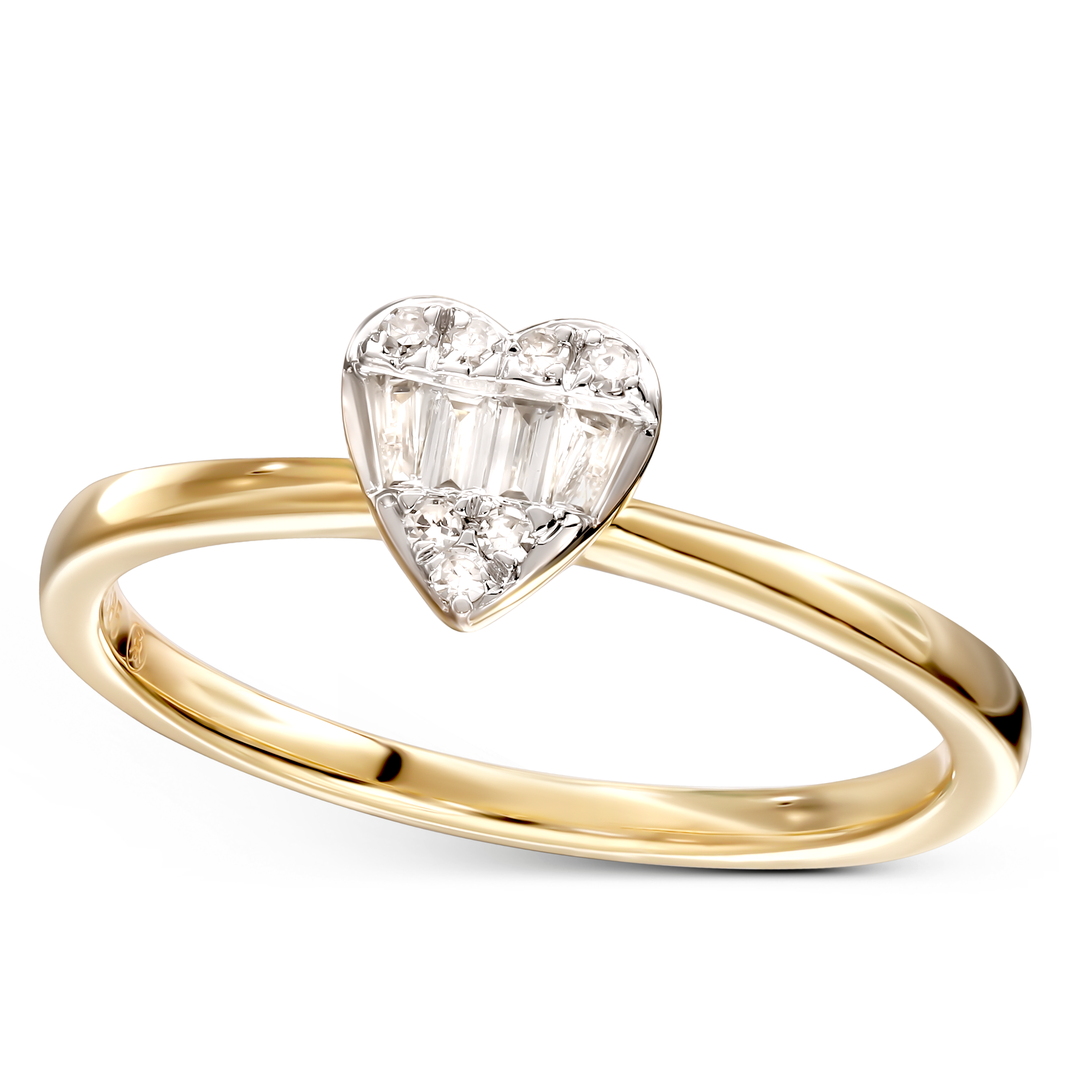 Pierścionek złoty z diamentami naturalnymi 0.15 ct, rozmiar 15, próba 585