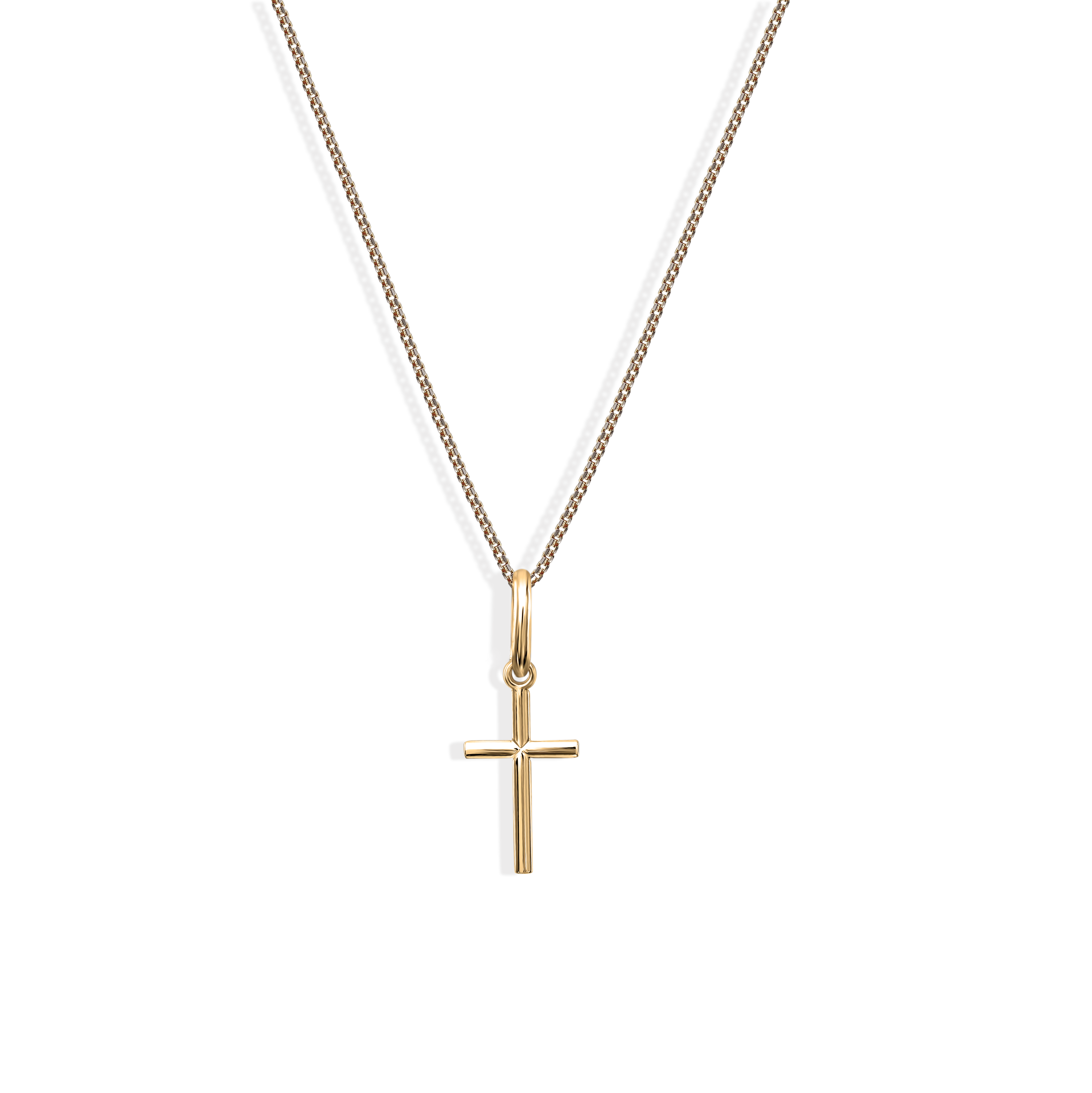 Krzyżyk mały z żółtego złota, próba 585