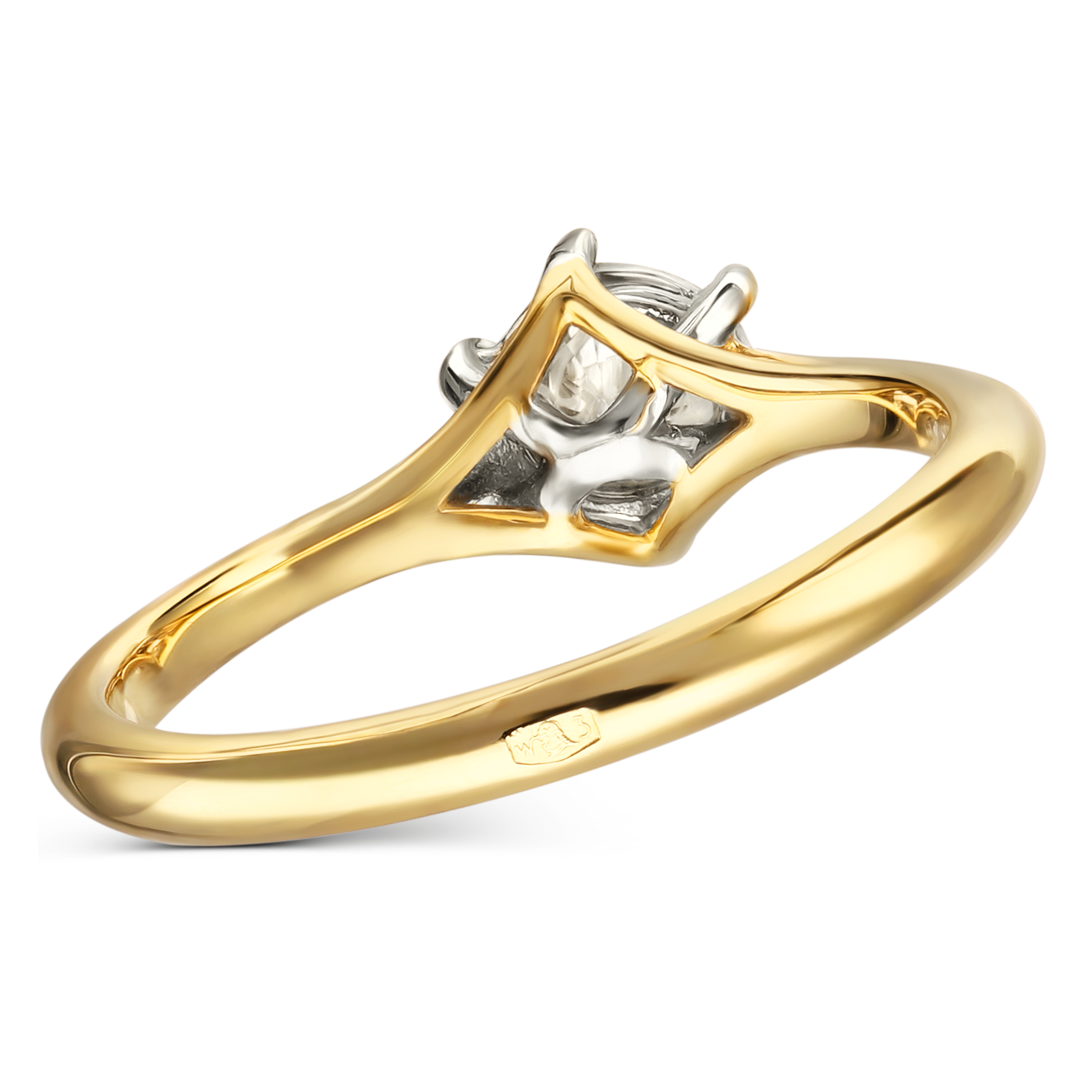 Pierścionek złoty z diamentem naturalnym 0.19 ct, rozmiar 10, próba 585