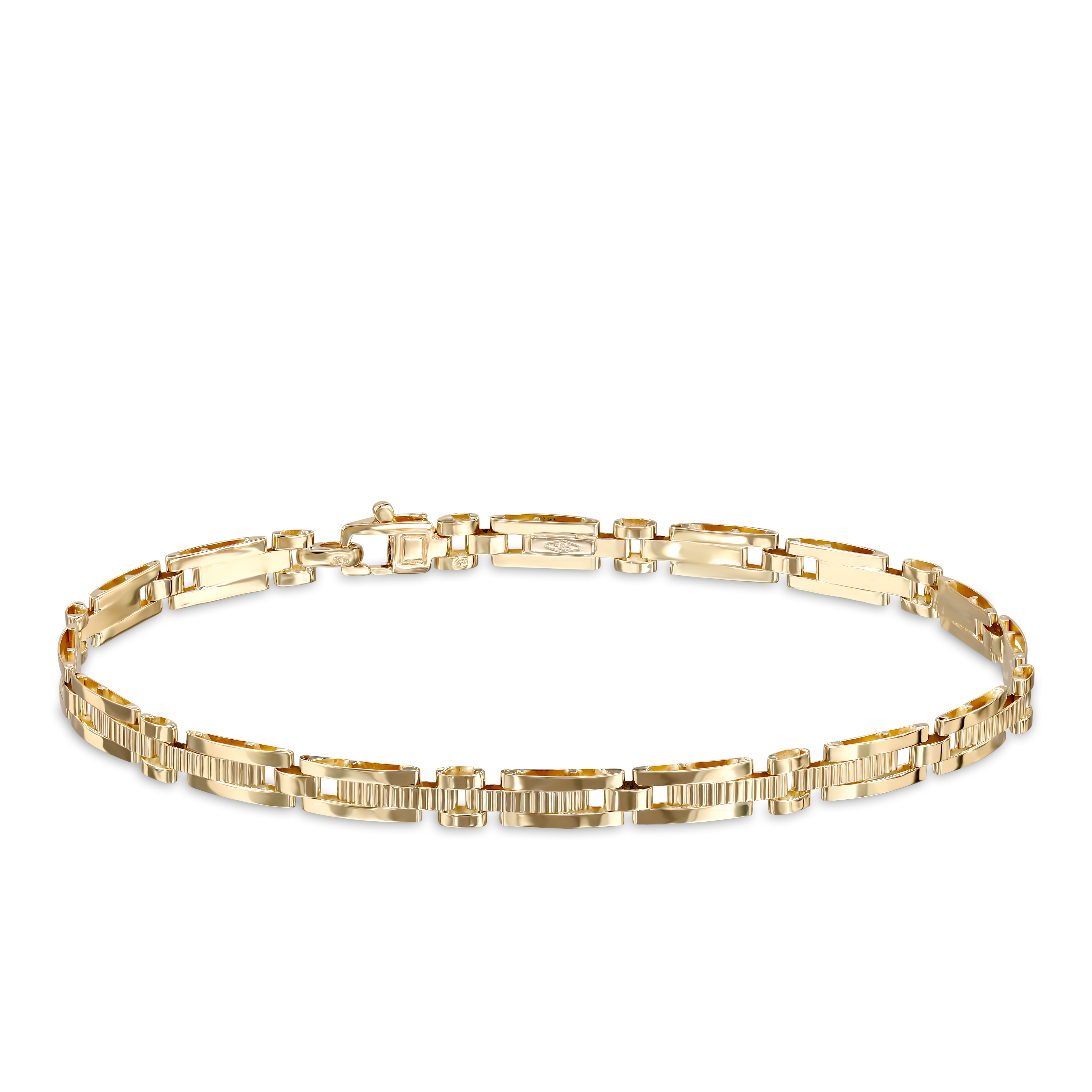 Nowoczesna złota bransoleta męska, próba 585