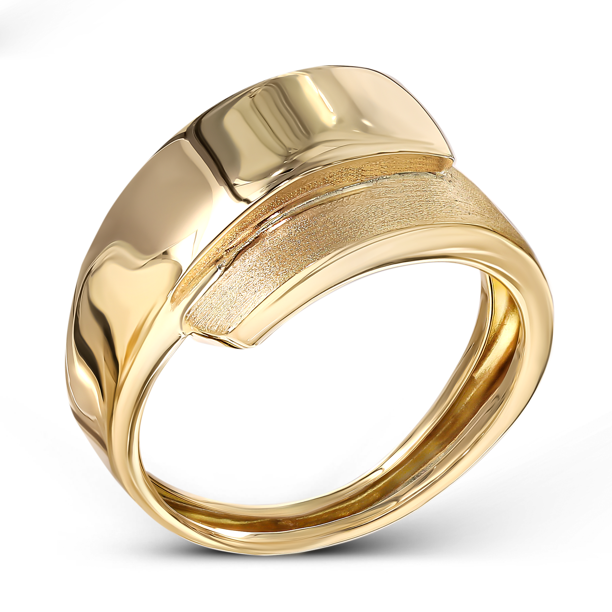 Designerski szeroki pierścionek złoty, próba 585