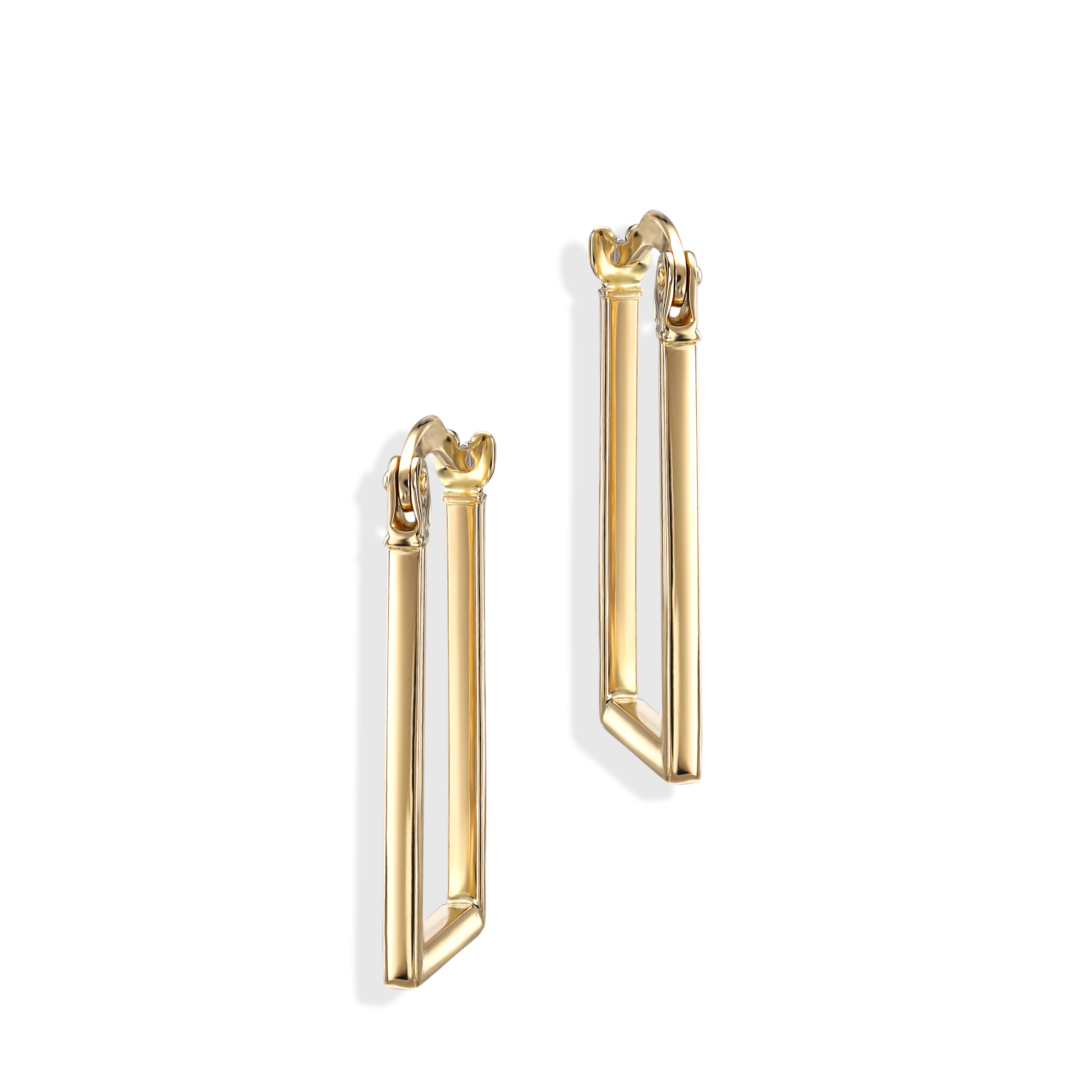 Kolczyki złote prostokąty, próba 585