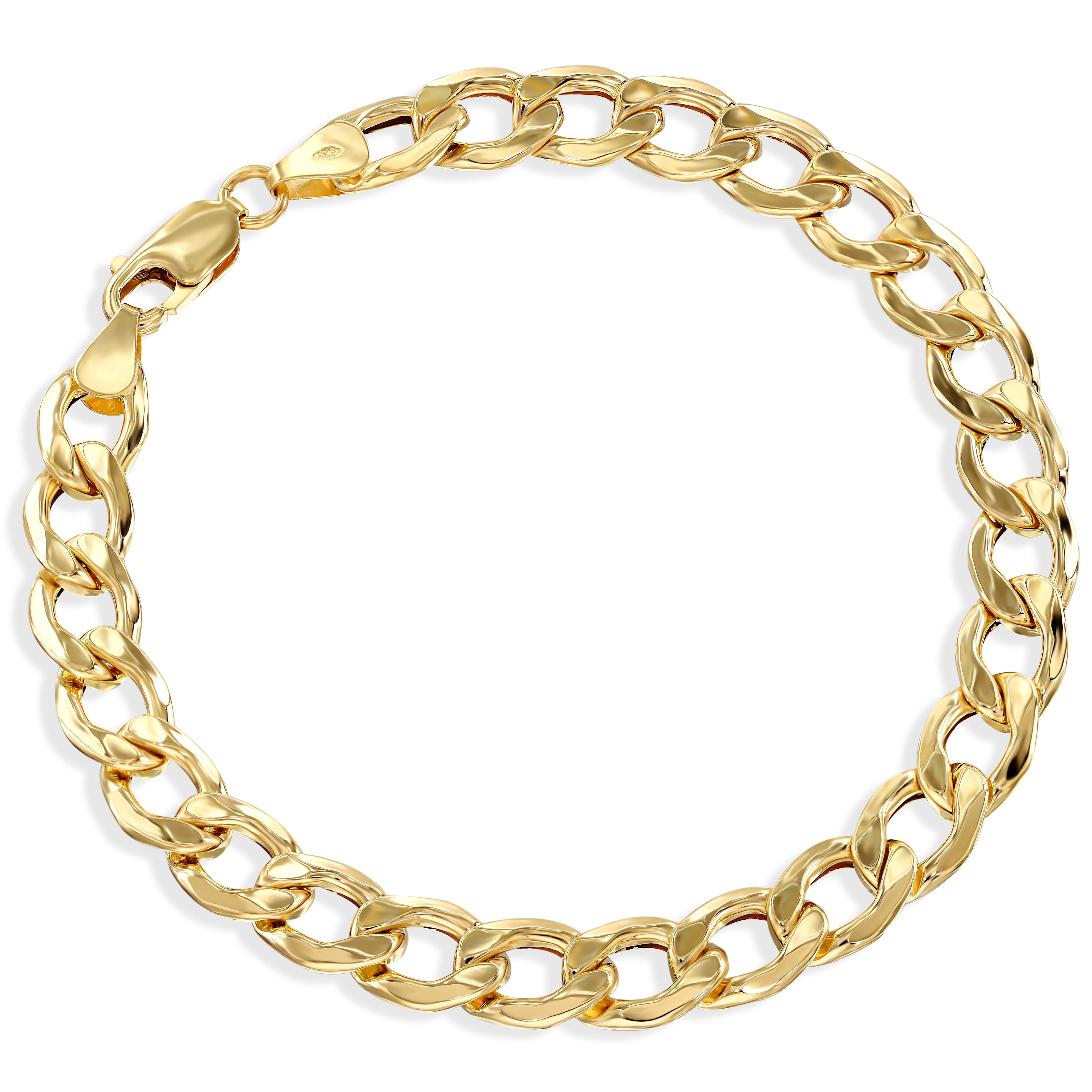 Bransoleta złota dmuchana pancerka, długość 22 cm, próba 585