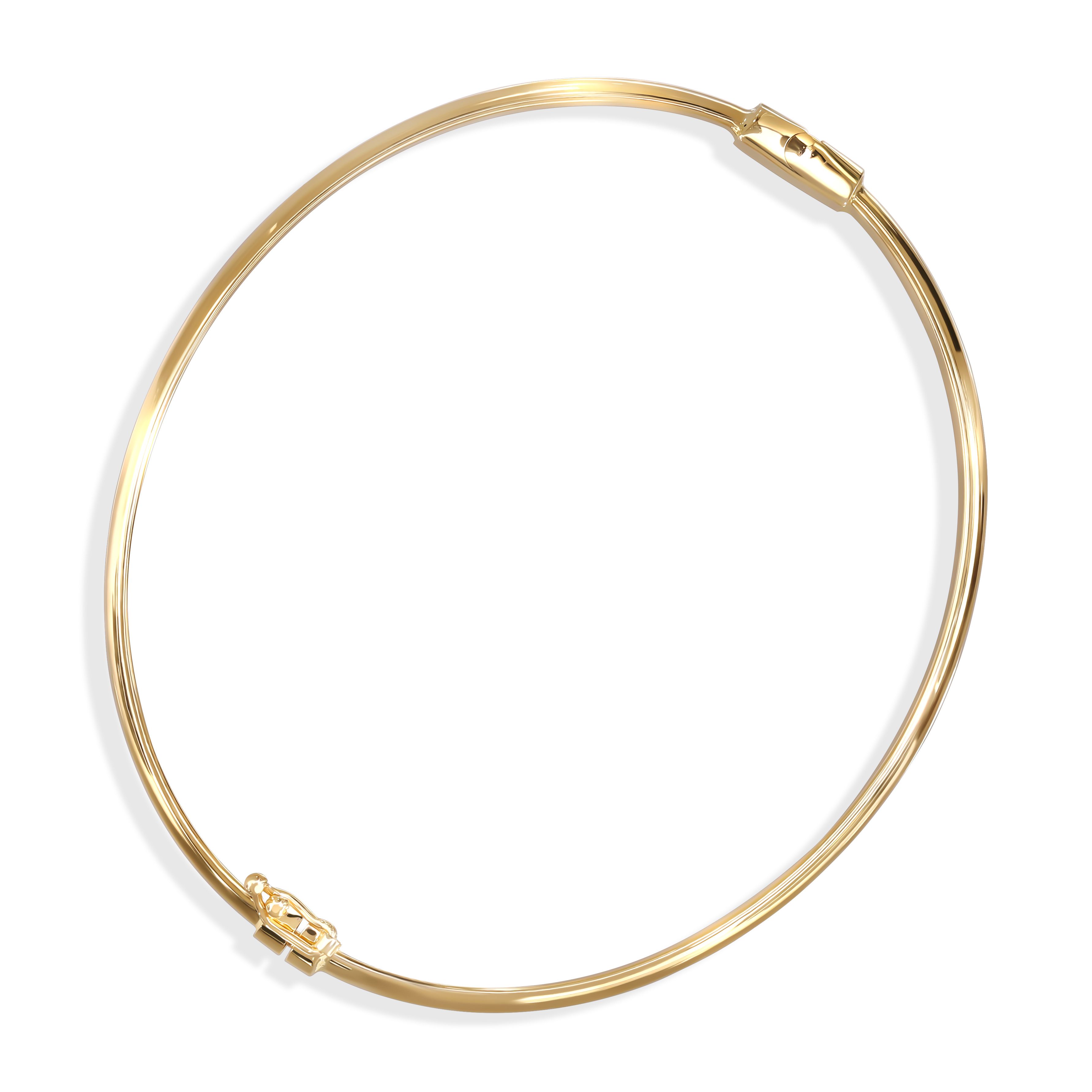 Złota sztywna bransoleta typu bangle, próba 585