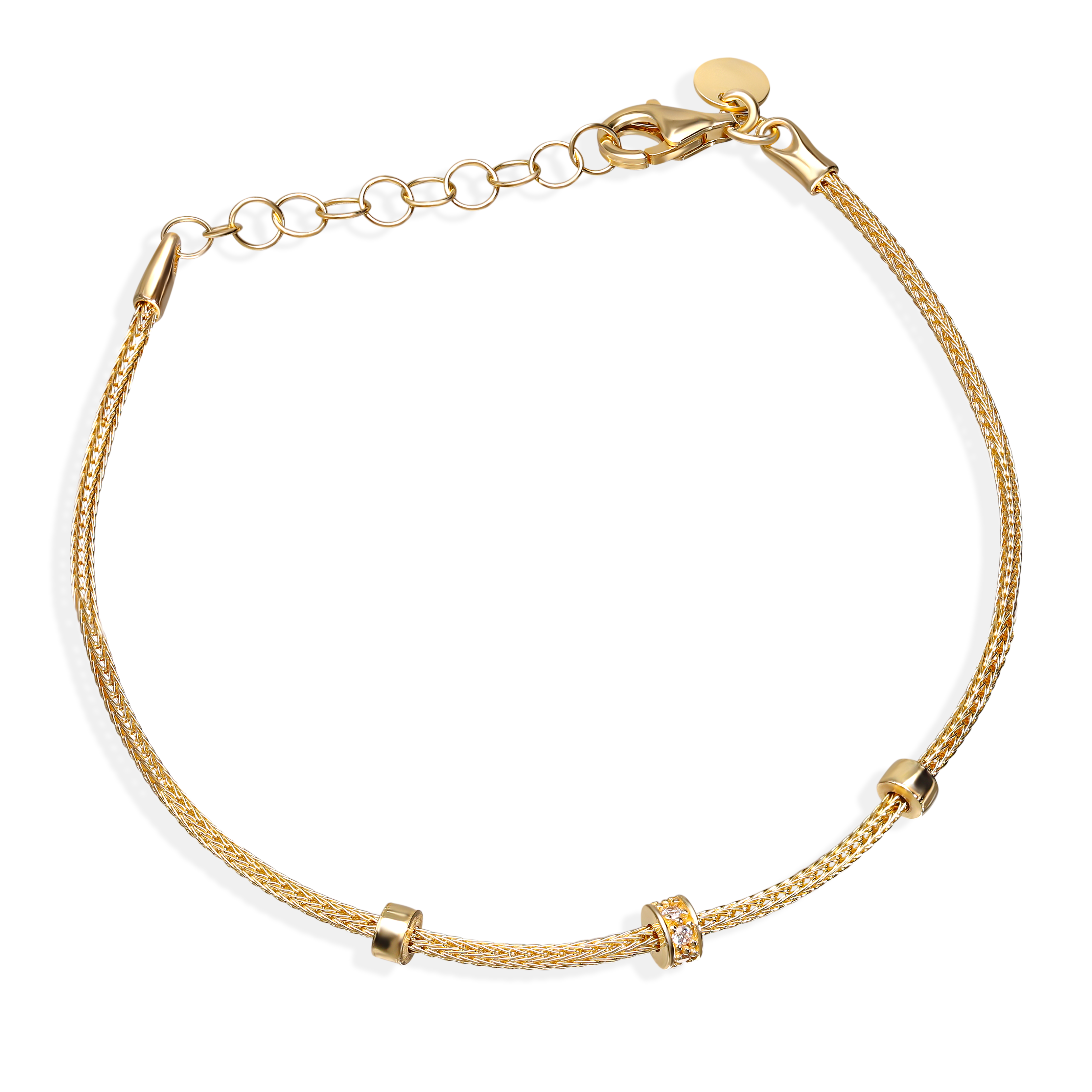 Złota minimalistyczna bransoletka, próba 585