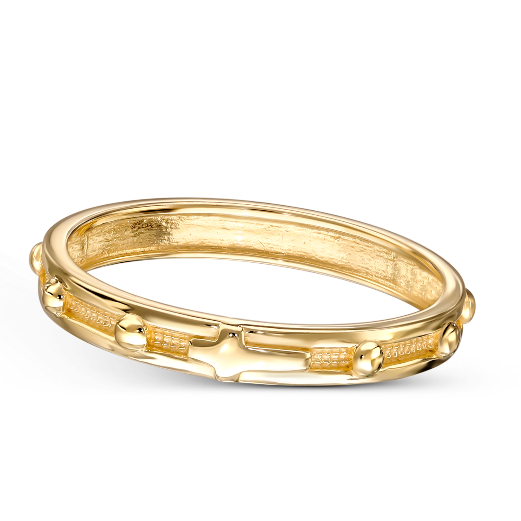 Pierścionek złoty różaniec, rozmiar 17,5, próba 585