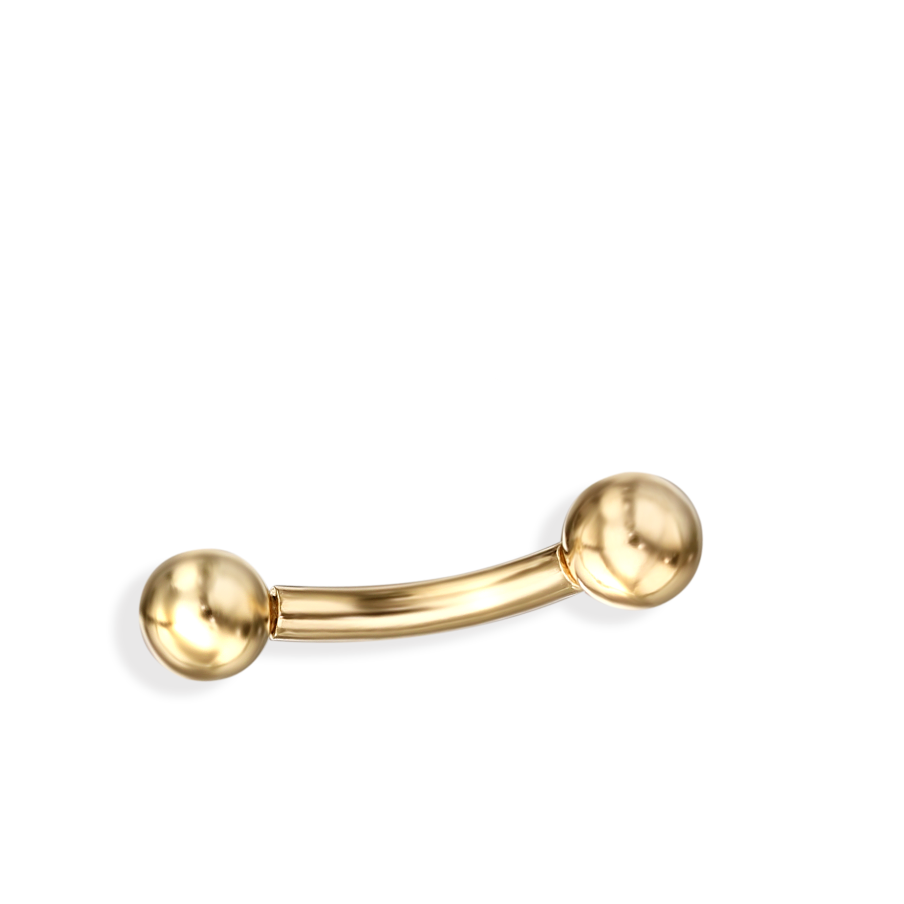 Złoty kolczyk do brwi piercing, długość 6 mm, próba 585