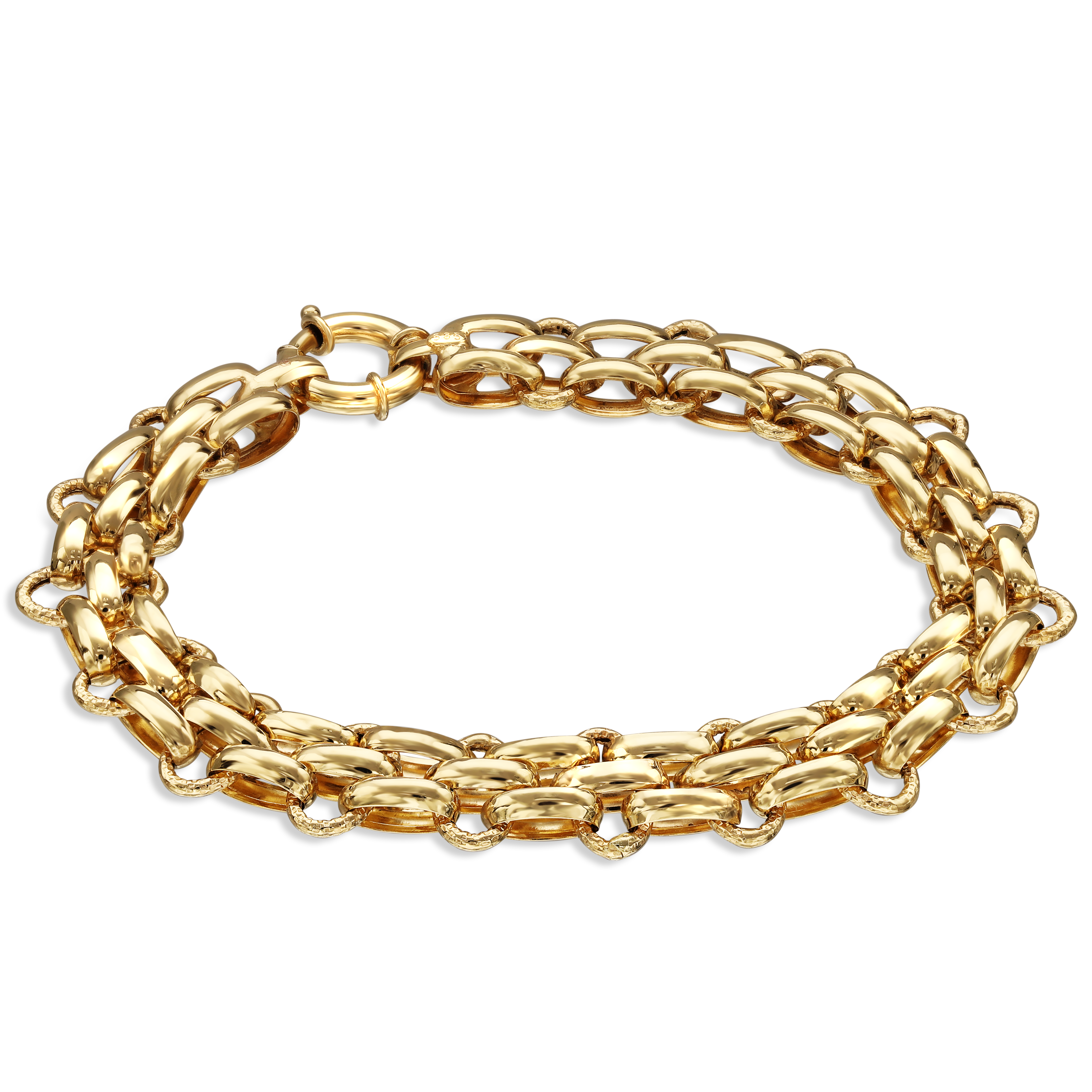 Stylowa złota bransoleta, próba 585