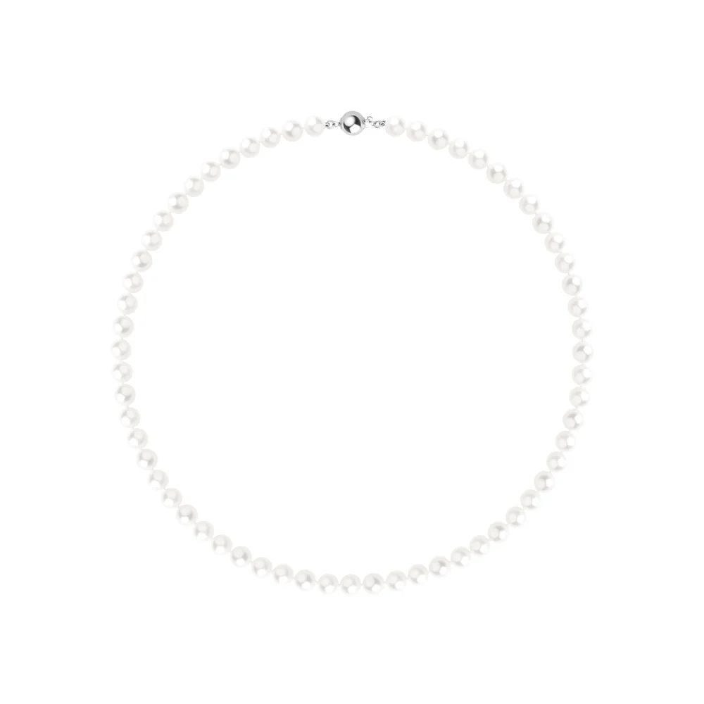 Naszyjnik z perłami ze srebrnym zapięciem, długość 50 cm, próba 925