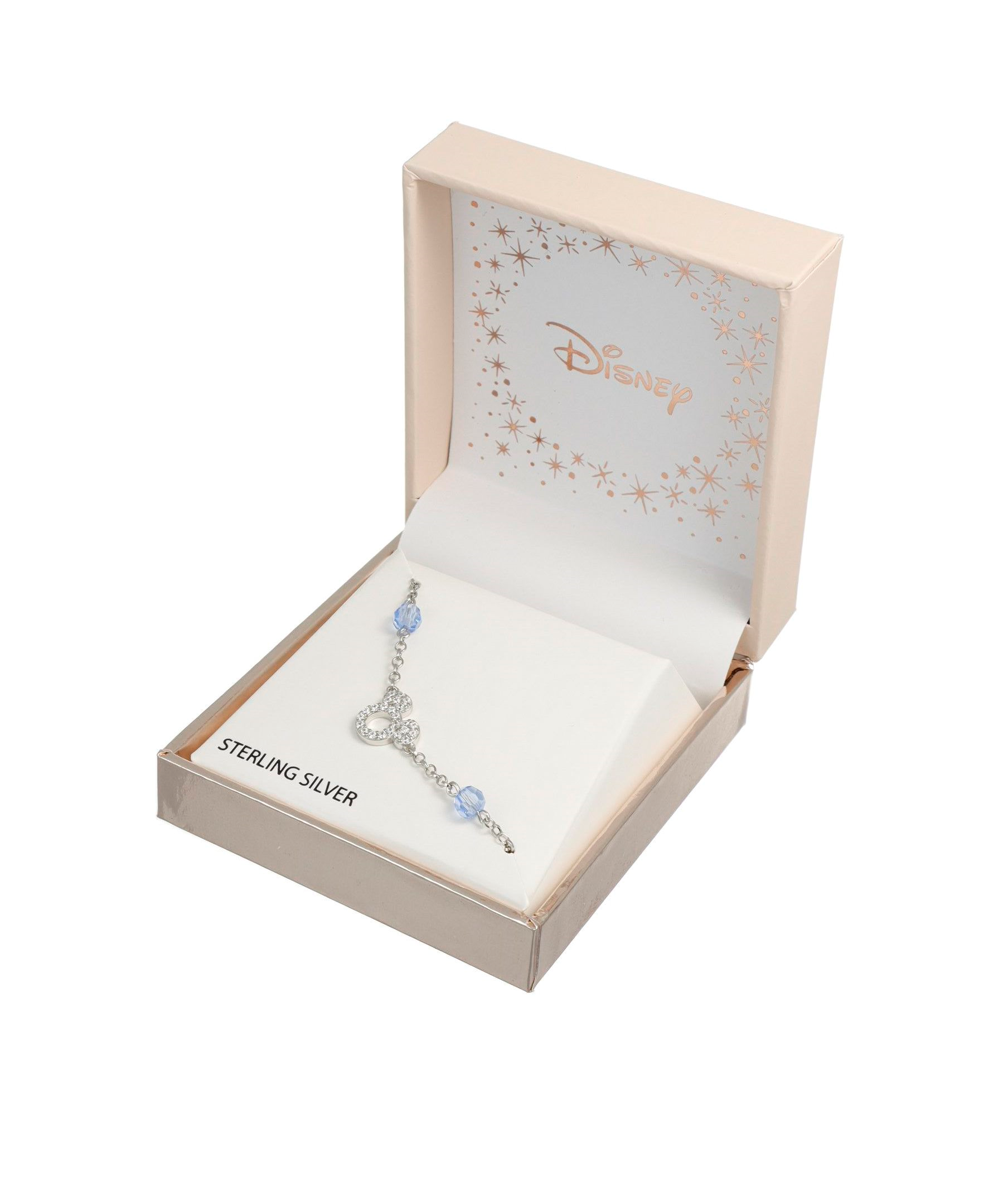 Srebrna bransoletka z cyrkoniami i kryształami Myszka Mickey, próba 925