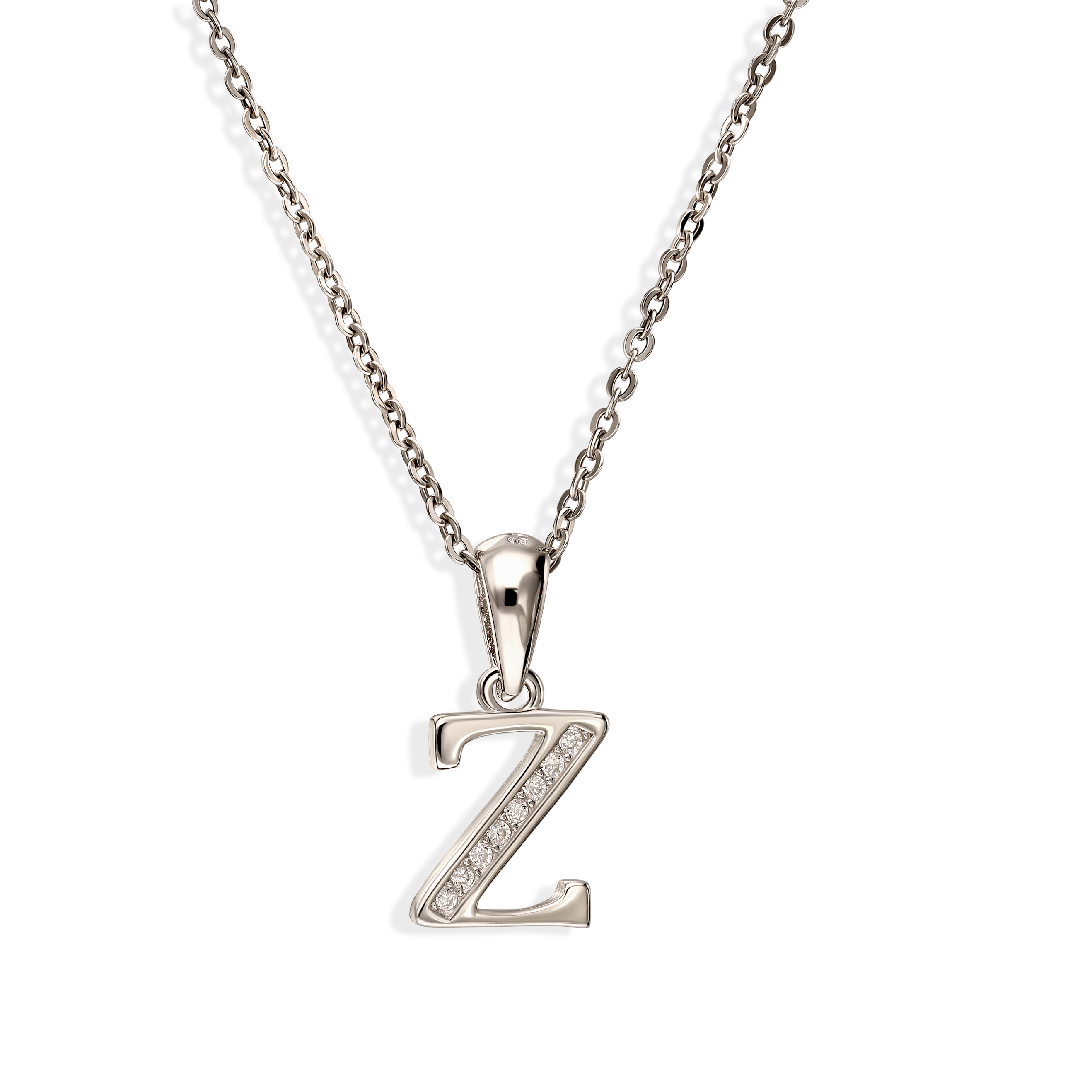 Zawieszka srebrna z cyrkoniami literka Z, próba 925