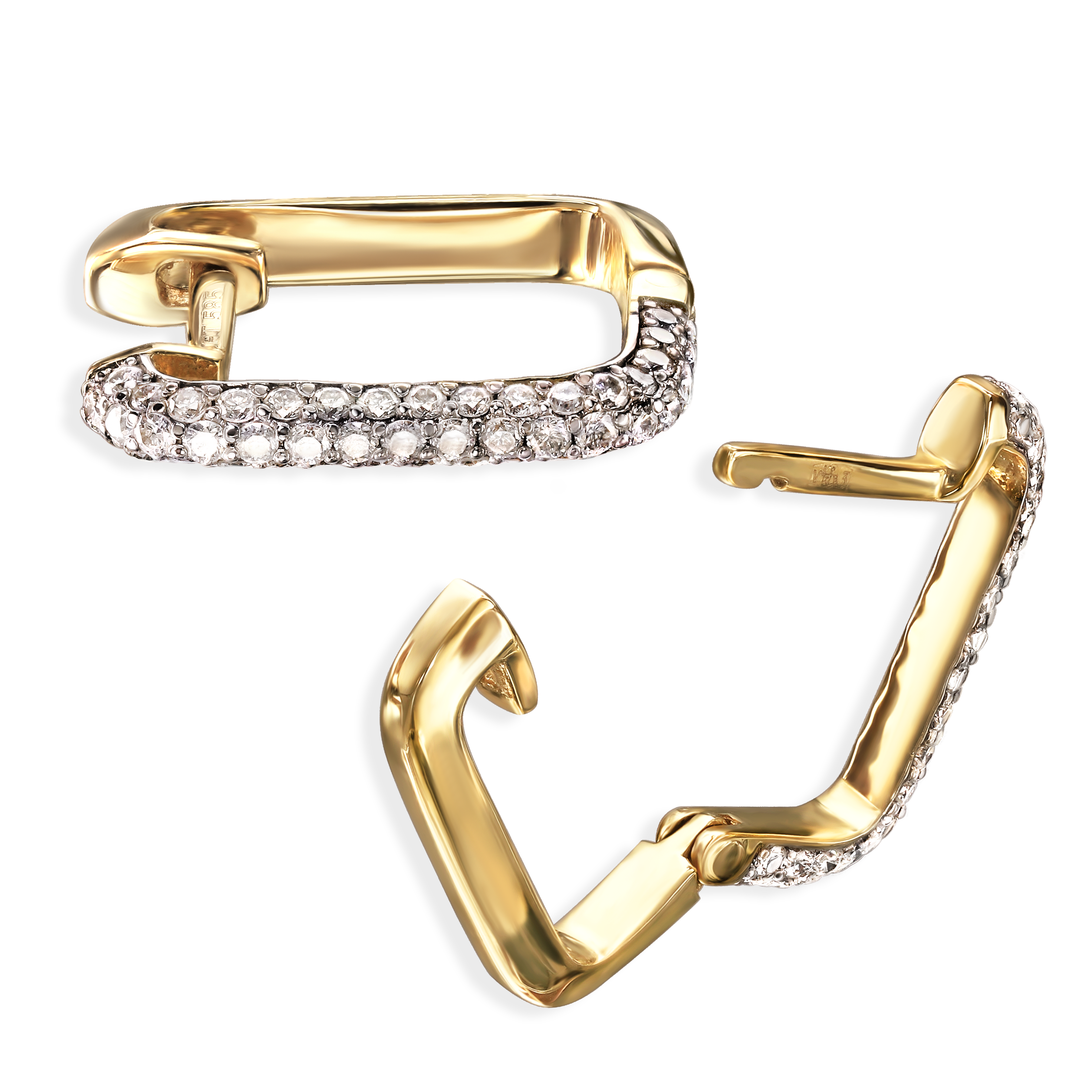 Kolczyki złote z diamentami naturalnymi 0.49 ct, próba 585