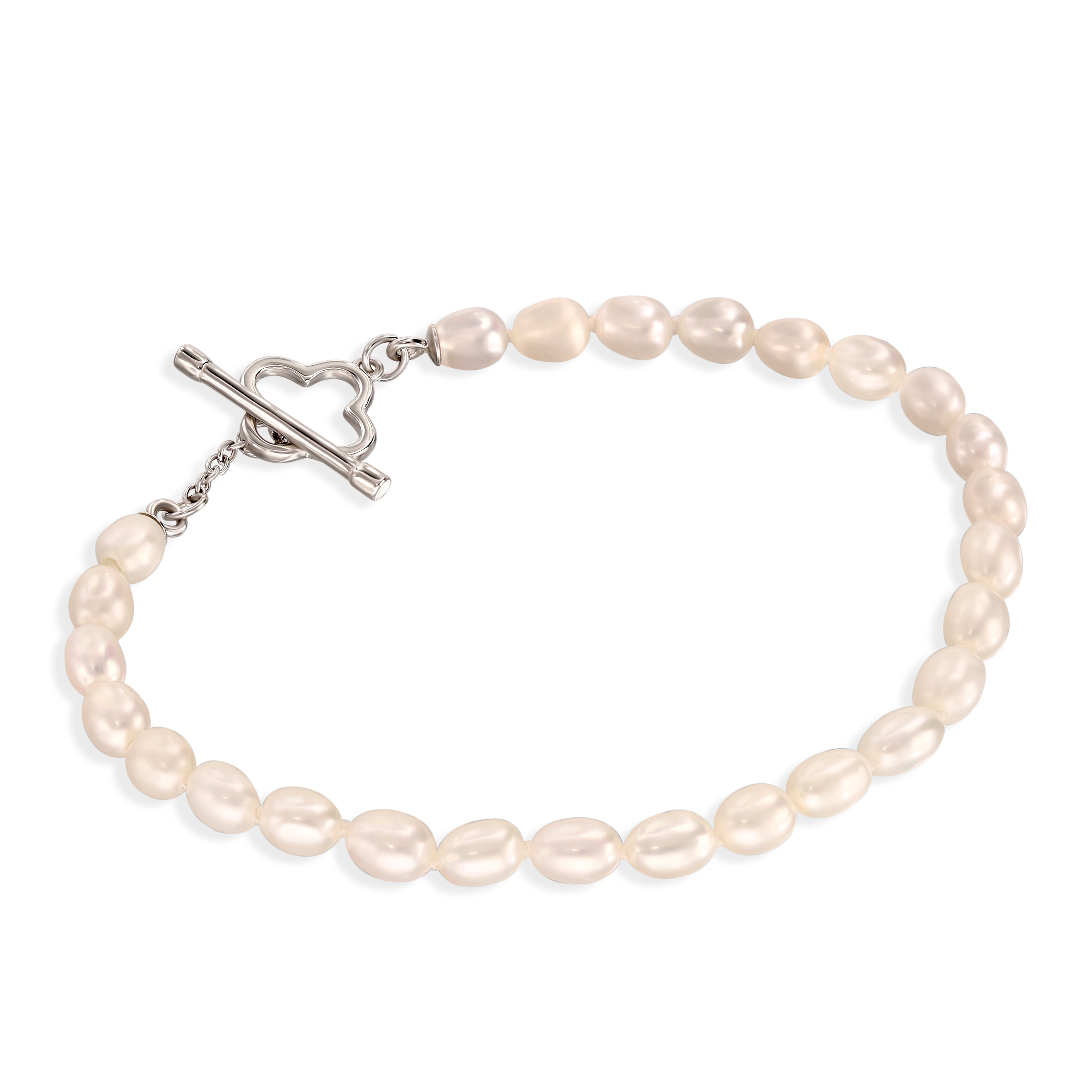 Bransoleta srebrna z 26 pereł słodkowodnych, próba 925