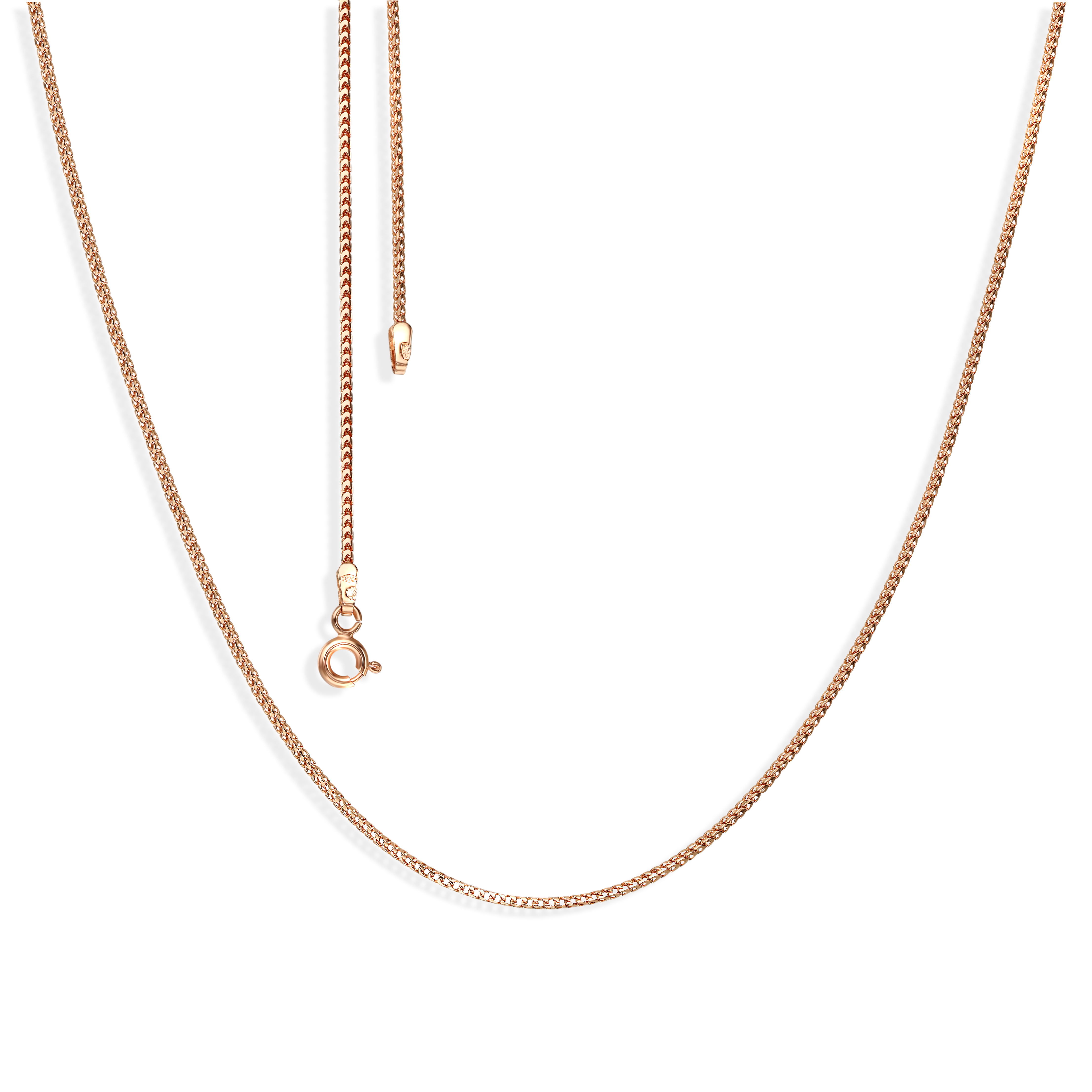 Łańcuszek z różowego złota lisi ogon, długość 55 cm, próba 585 