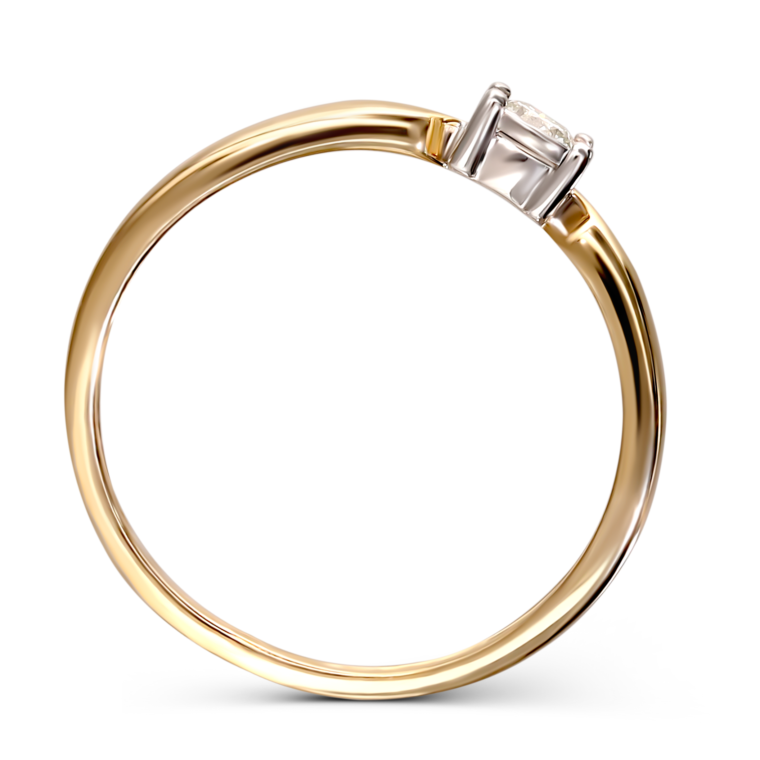 Pierścionek złoty z diamentem naturalnym z diamentem naturalnym 0.12 ct, rozmiar 12, próba 585
