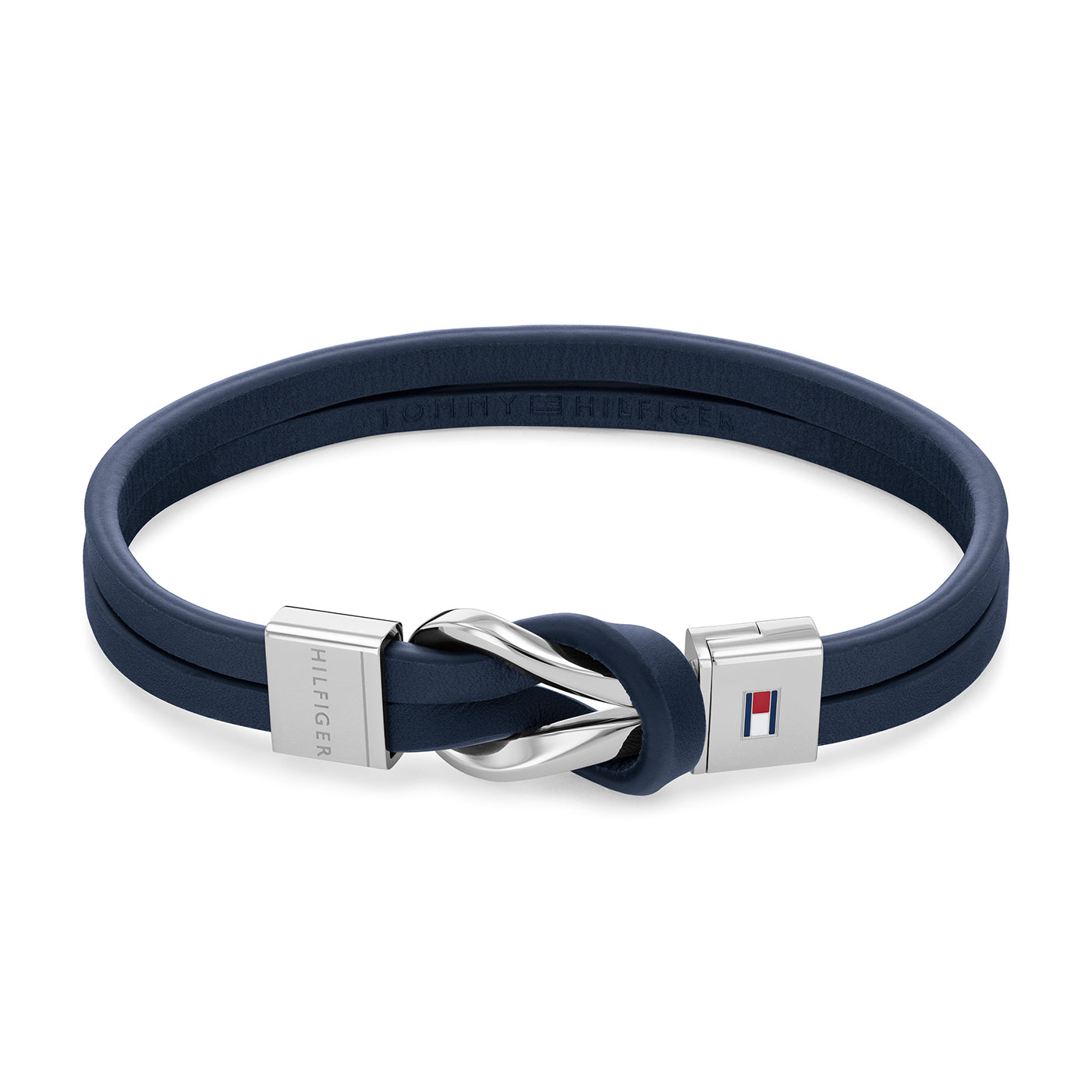 Bransoleta Tommy Hilfiger skórzana czarna zapięcie na magnes