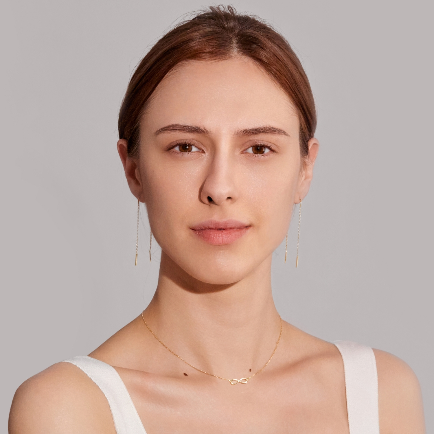 Naszyjnik srebrny pozłacany z symbolem nieskończoności, próba 925