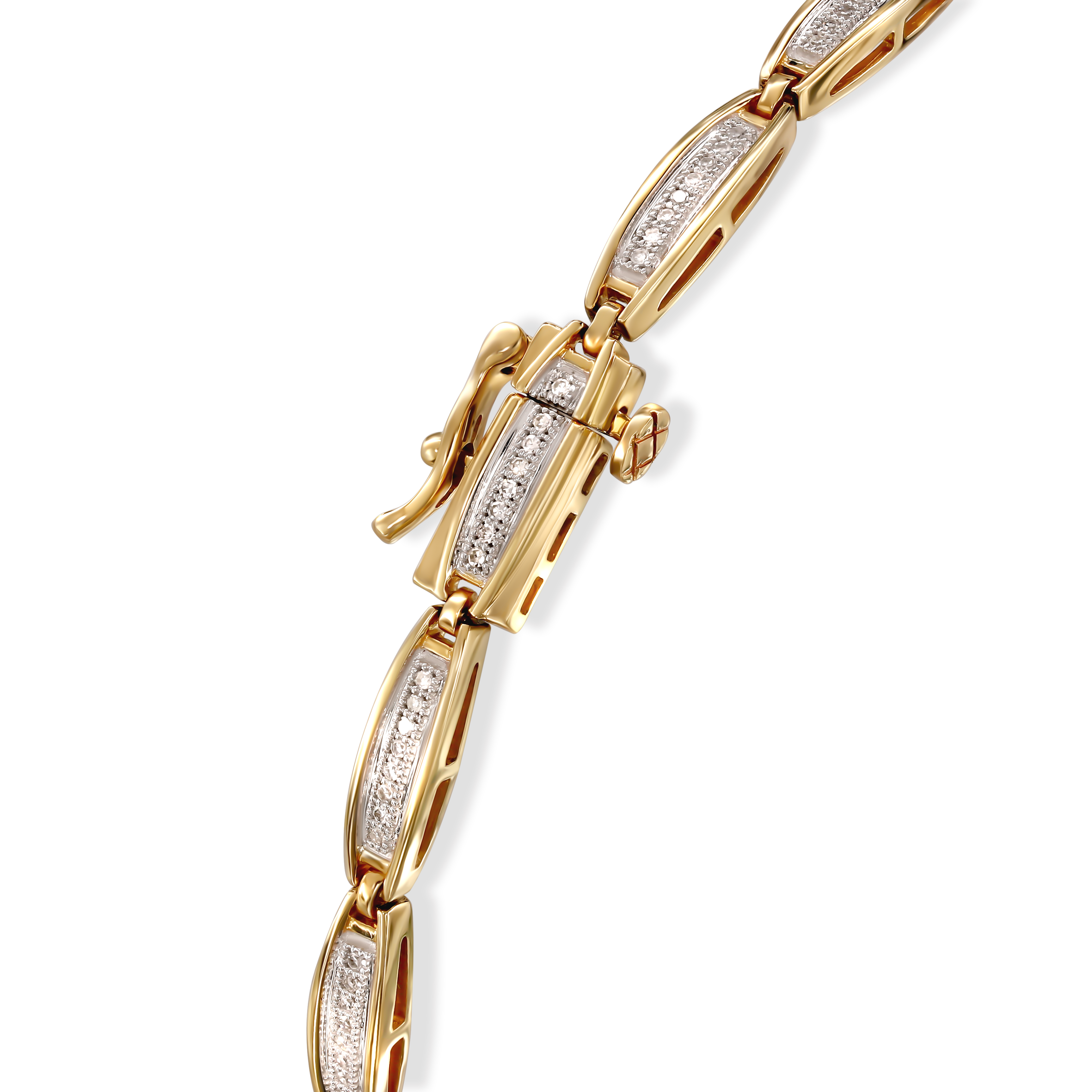 Elegancka złota bransoleta z diamentami naturalnymi, próba 585