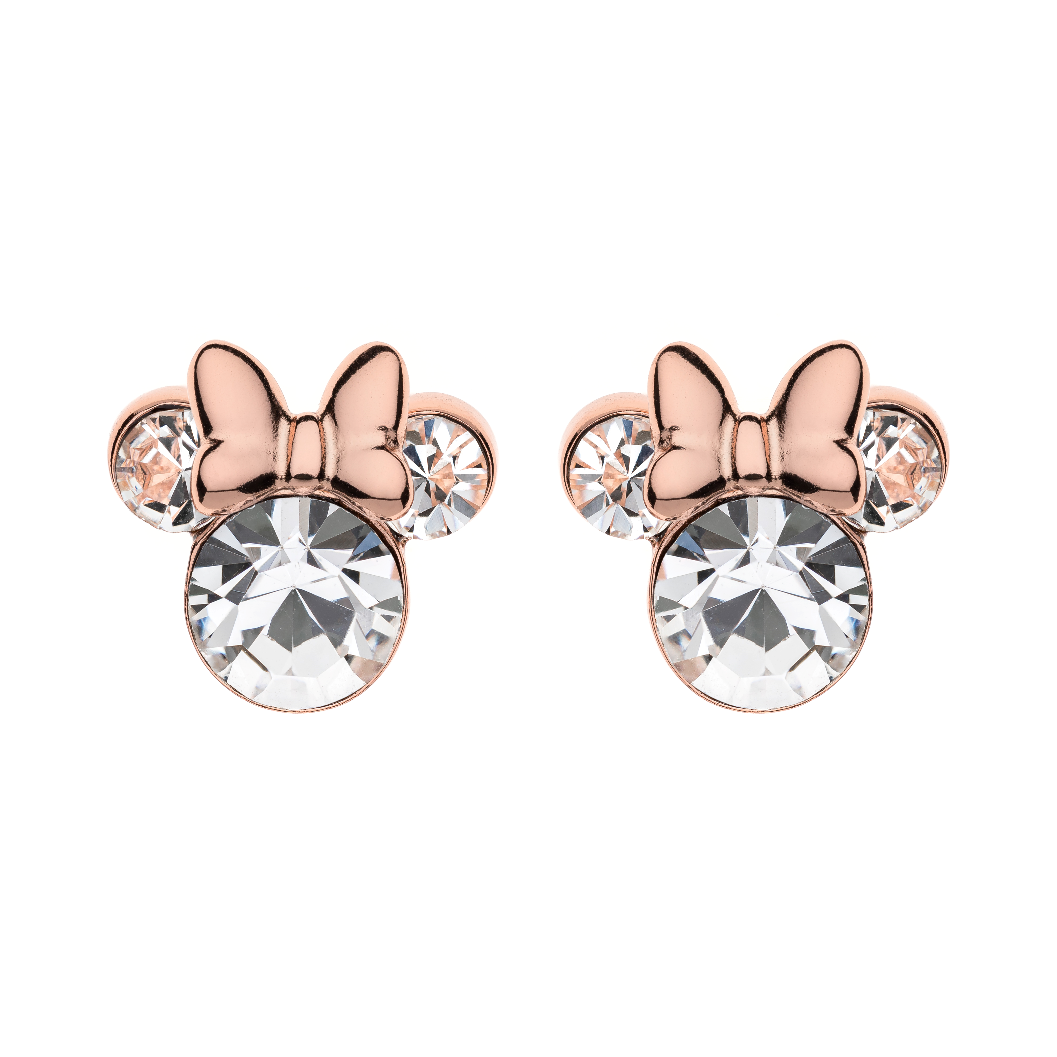 Srebrne kolczyki z cyrkoniami Myszka Minnie, próba 925