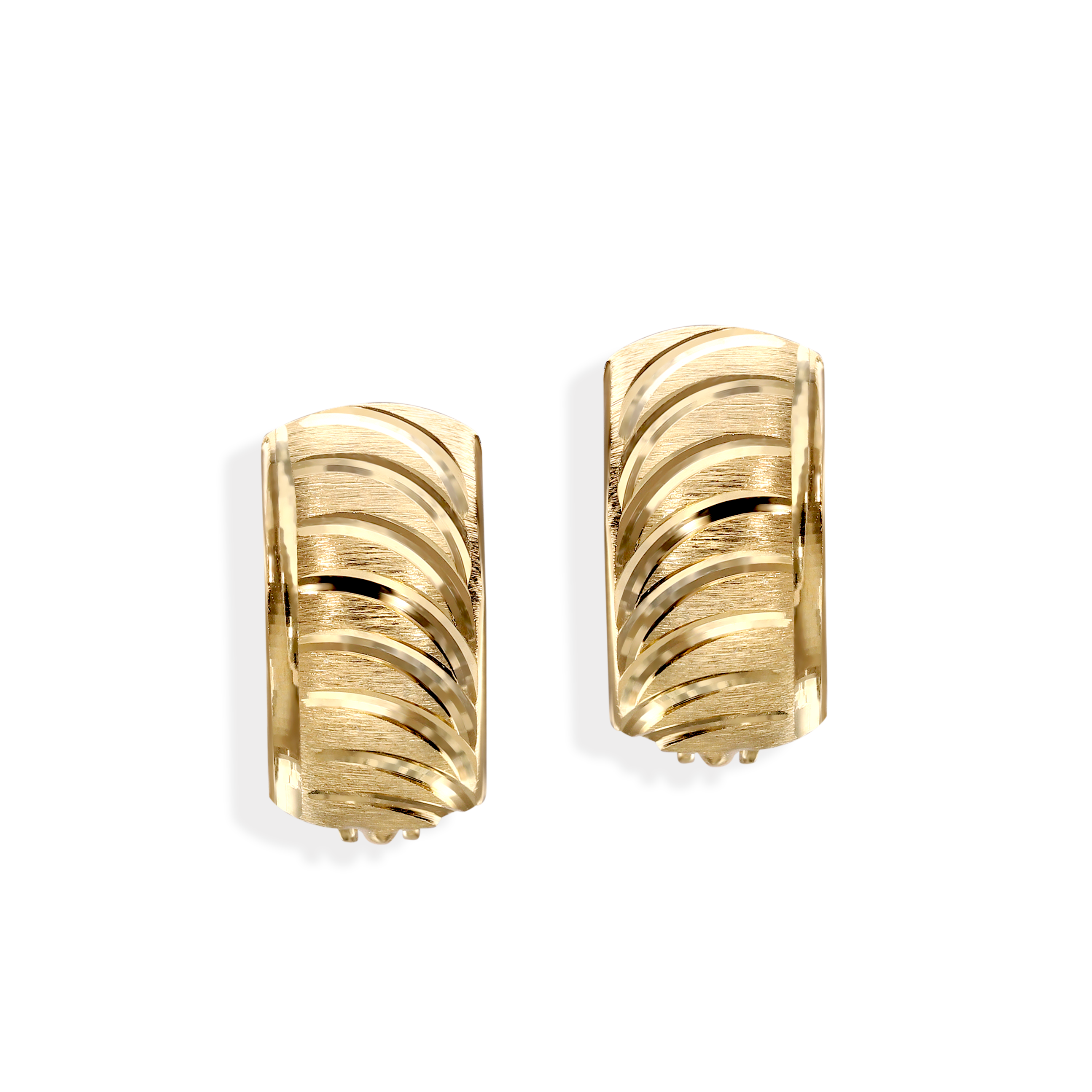 Pięknie zdobione złote kolczyki, próba 585