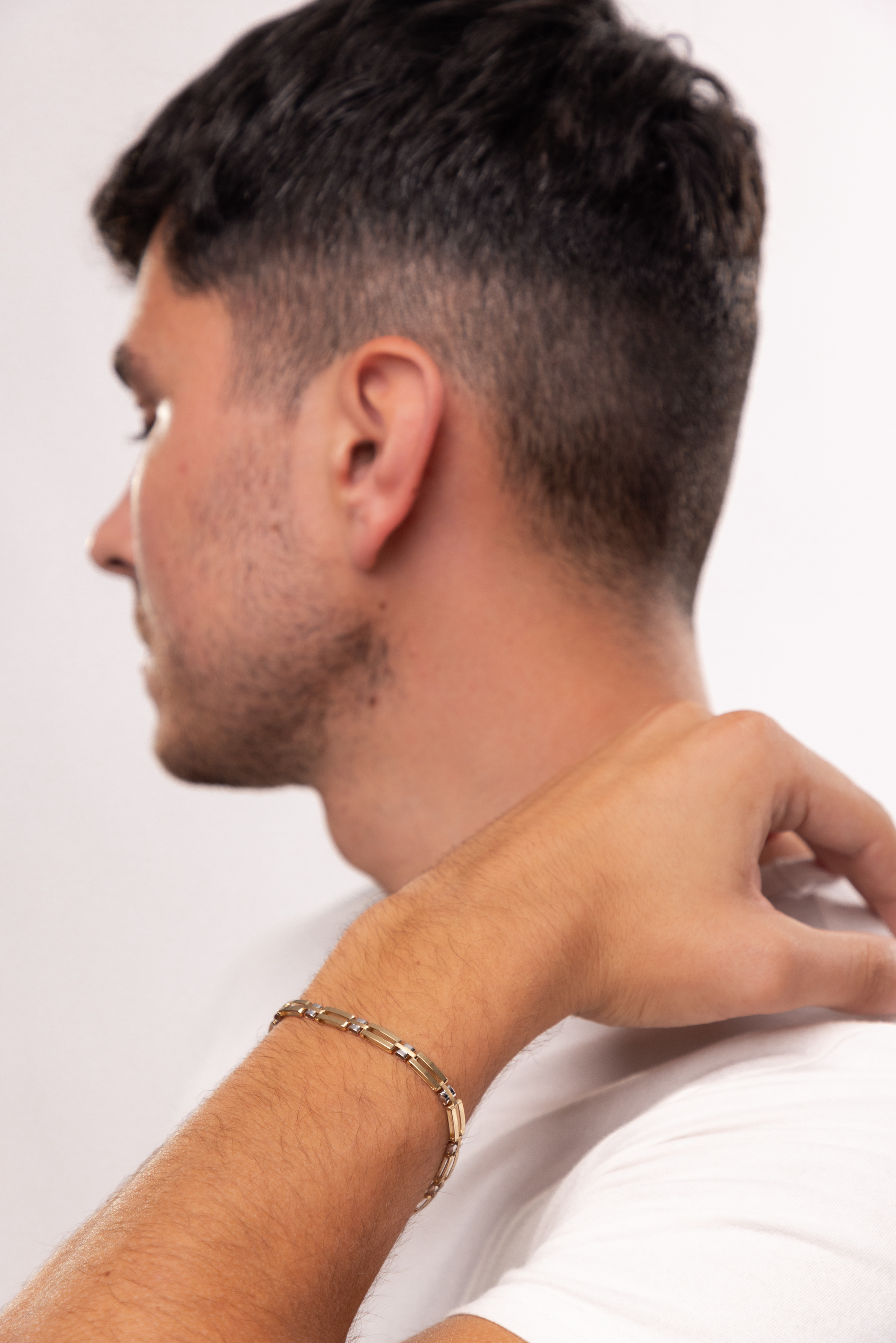 Złota męska bransoleta, długość 21 cm, próba 585