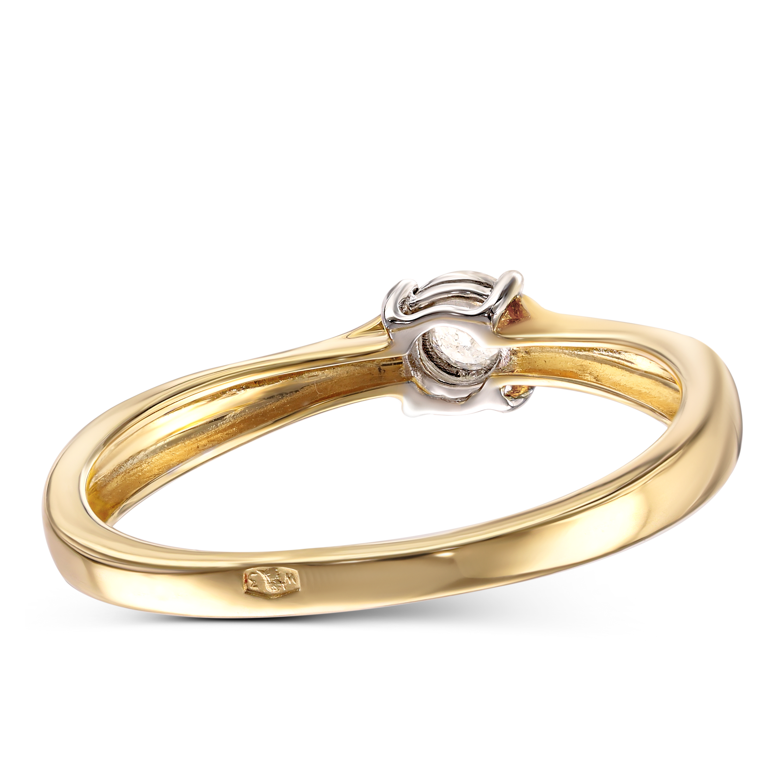 Pierścionek złoty z diamentem naturalnym 0.05 ct, rozmiar 11, próba 585