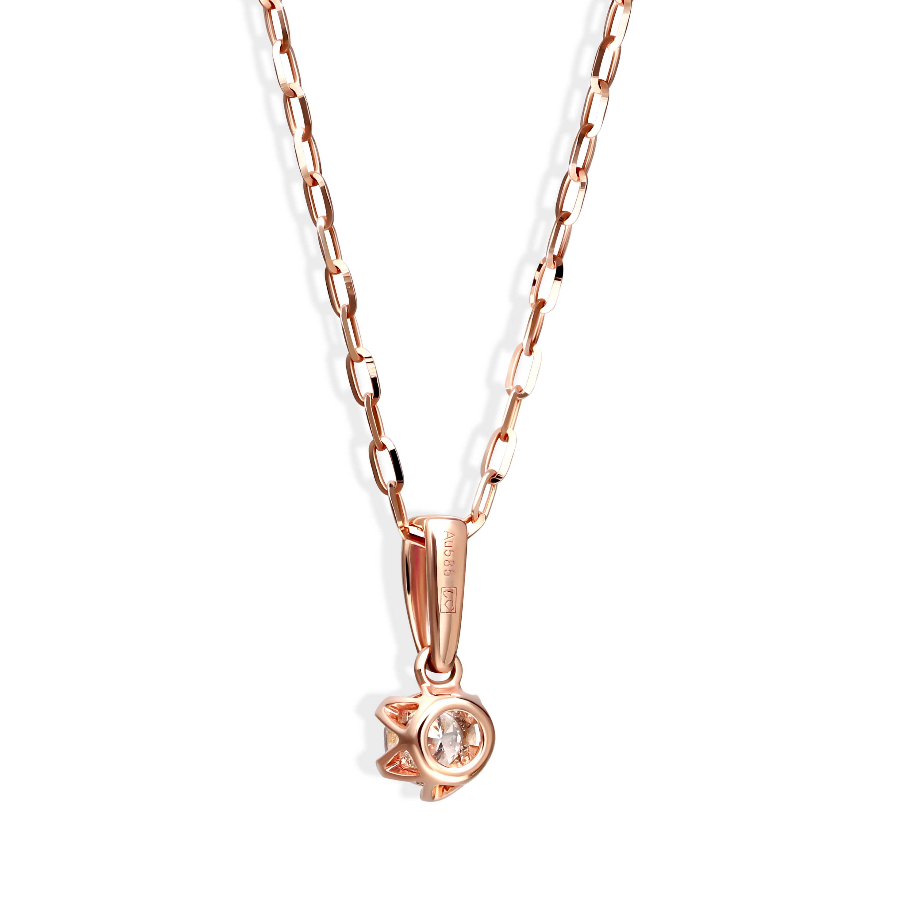 Zawieszka z różowego złota z diamentem naturalnym 0.14 ct, próba 585