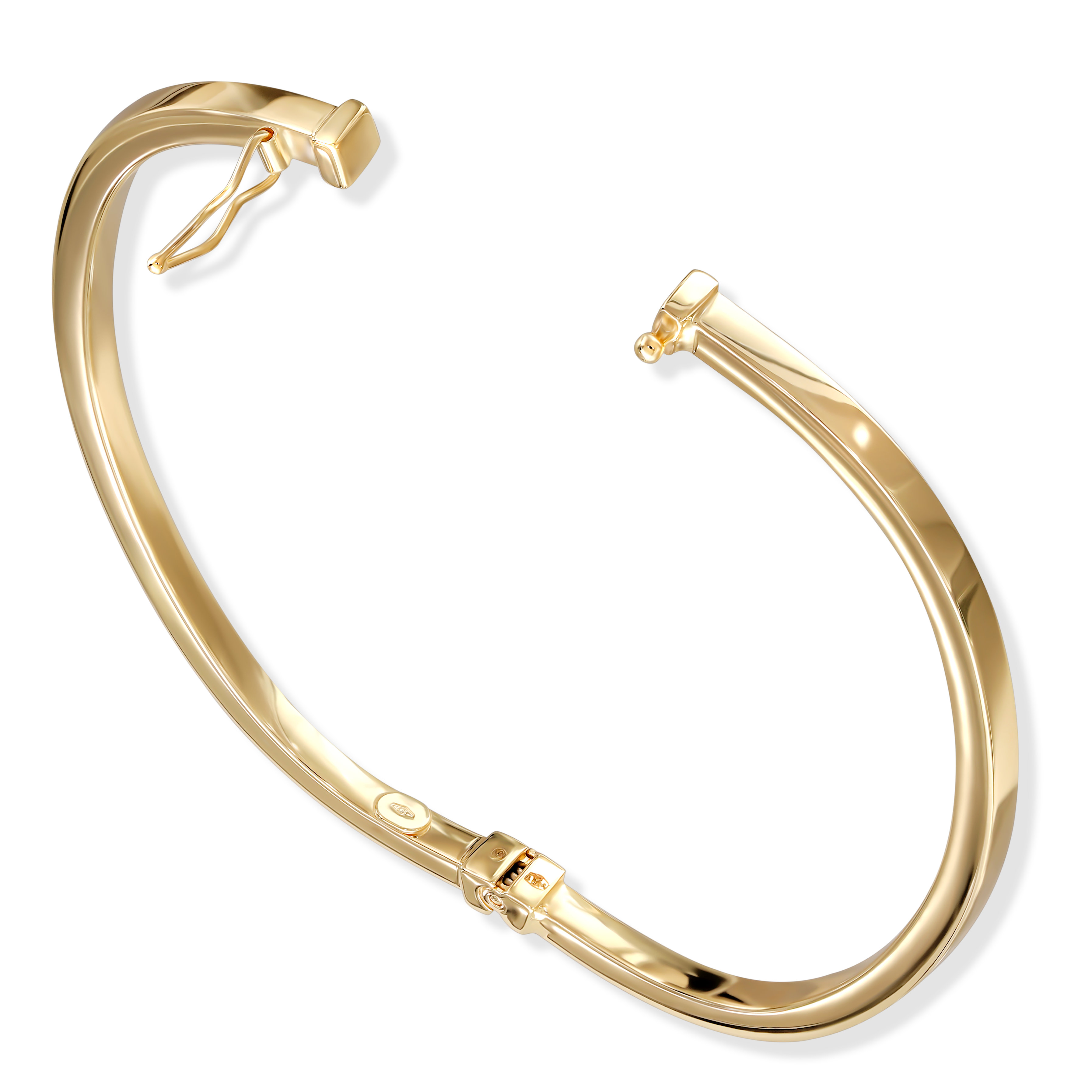 Złota bransoleta sztywna typu bangle, próba 585