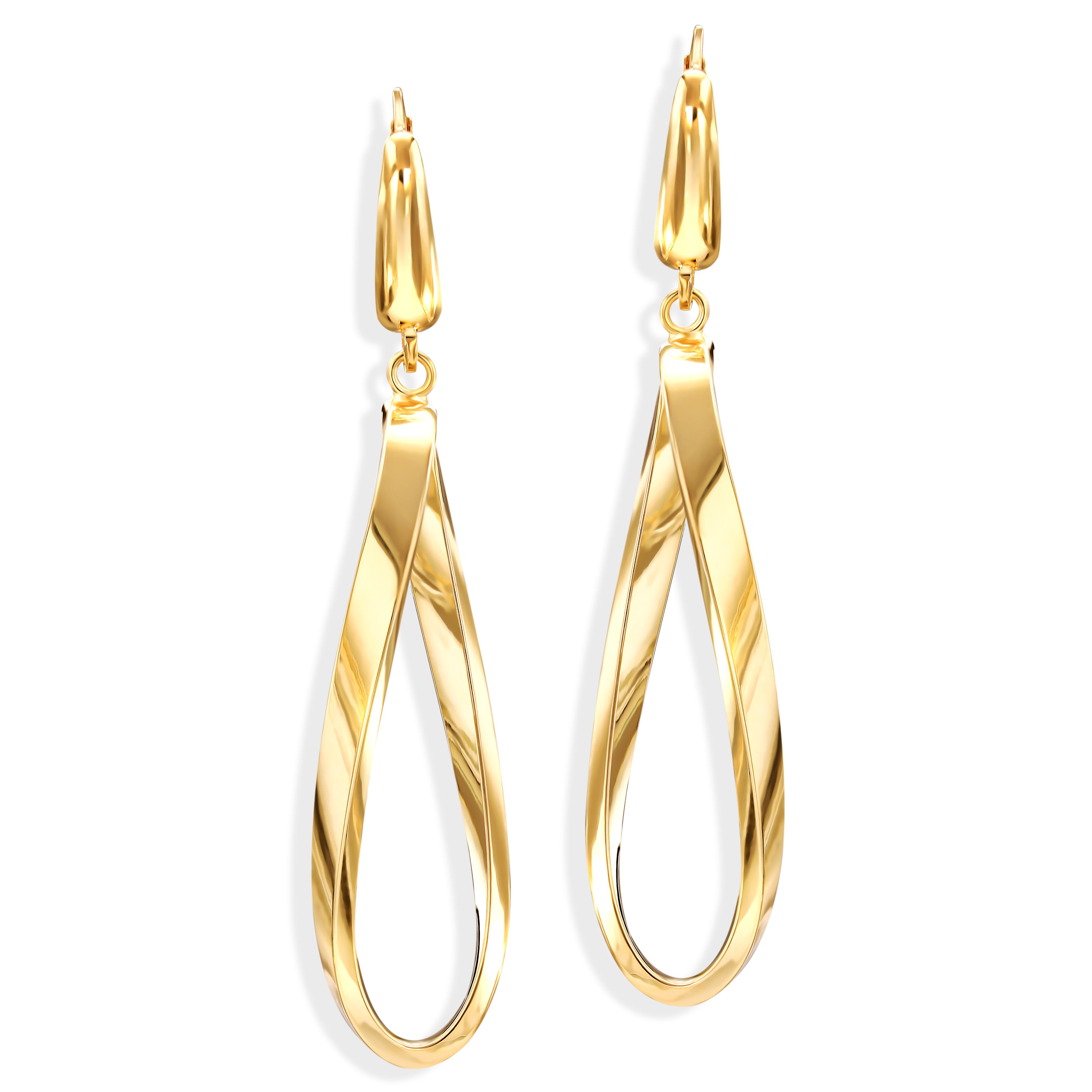 Złote kolczyki finezyjne pętle, próba 585