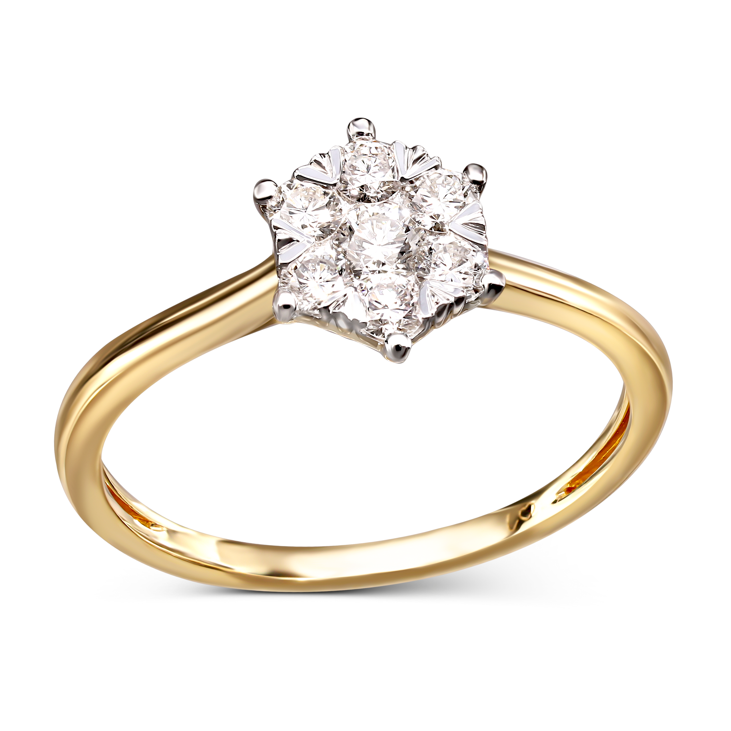 Pierścionek złoty z diamentami naturalnymi 0.5 ct, próba 585