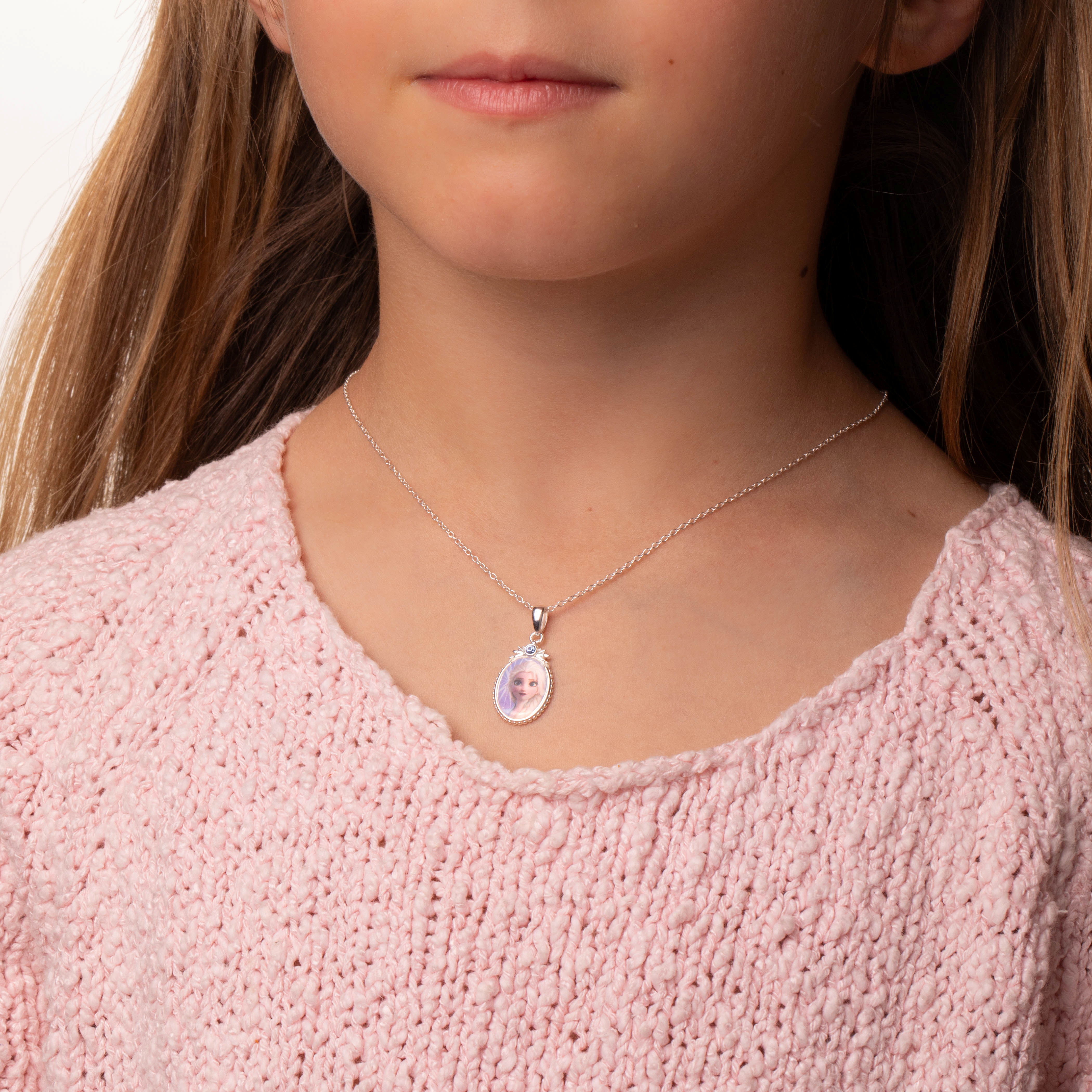 Srebrny naszyjnik z kryształkami Kraina Lodu, próba 925