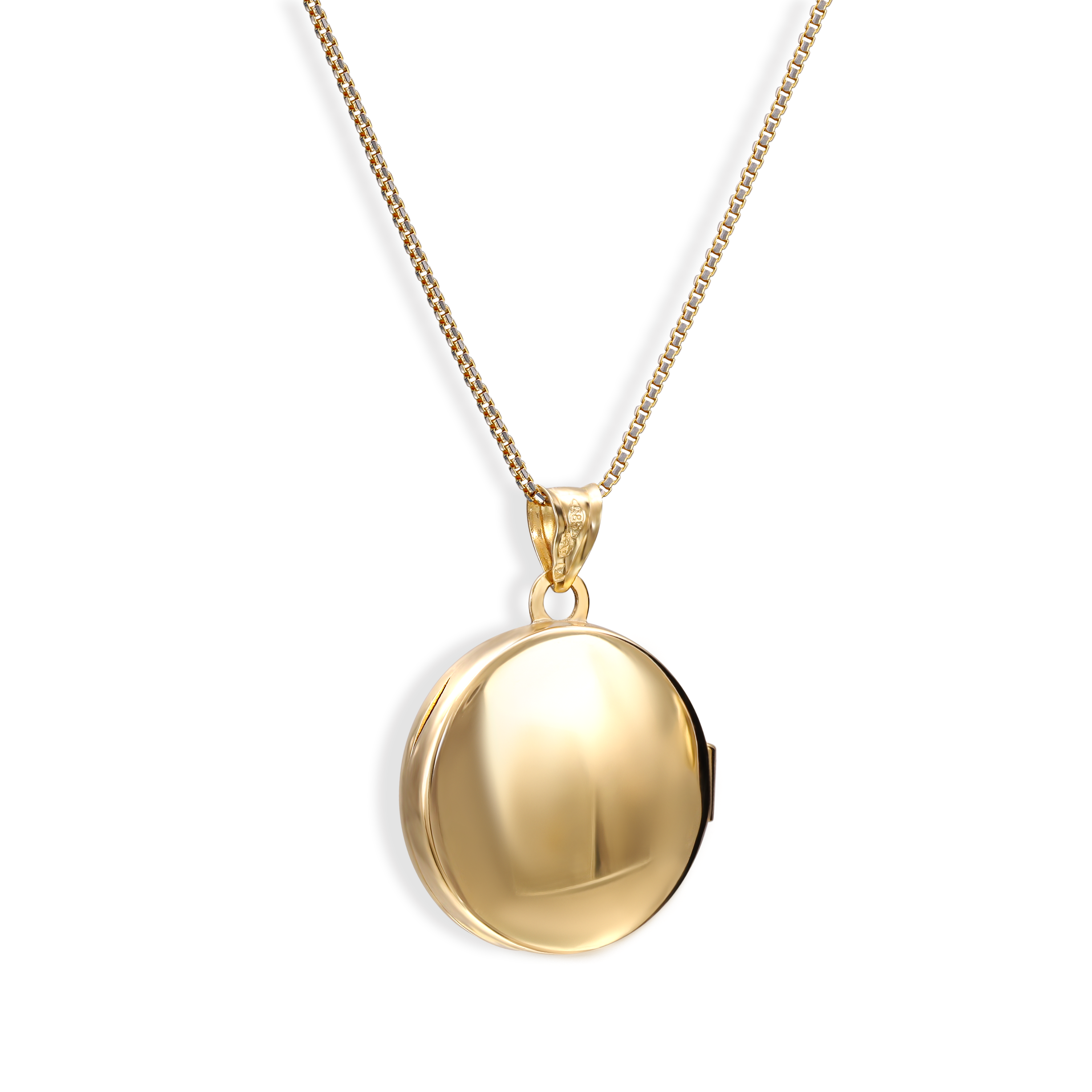 Złota okrągła zawieszka puzderko z motywem kwiatowym, próba 585