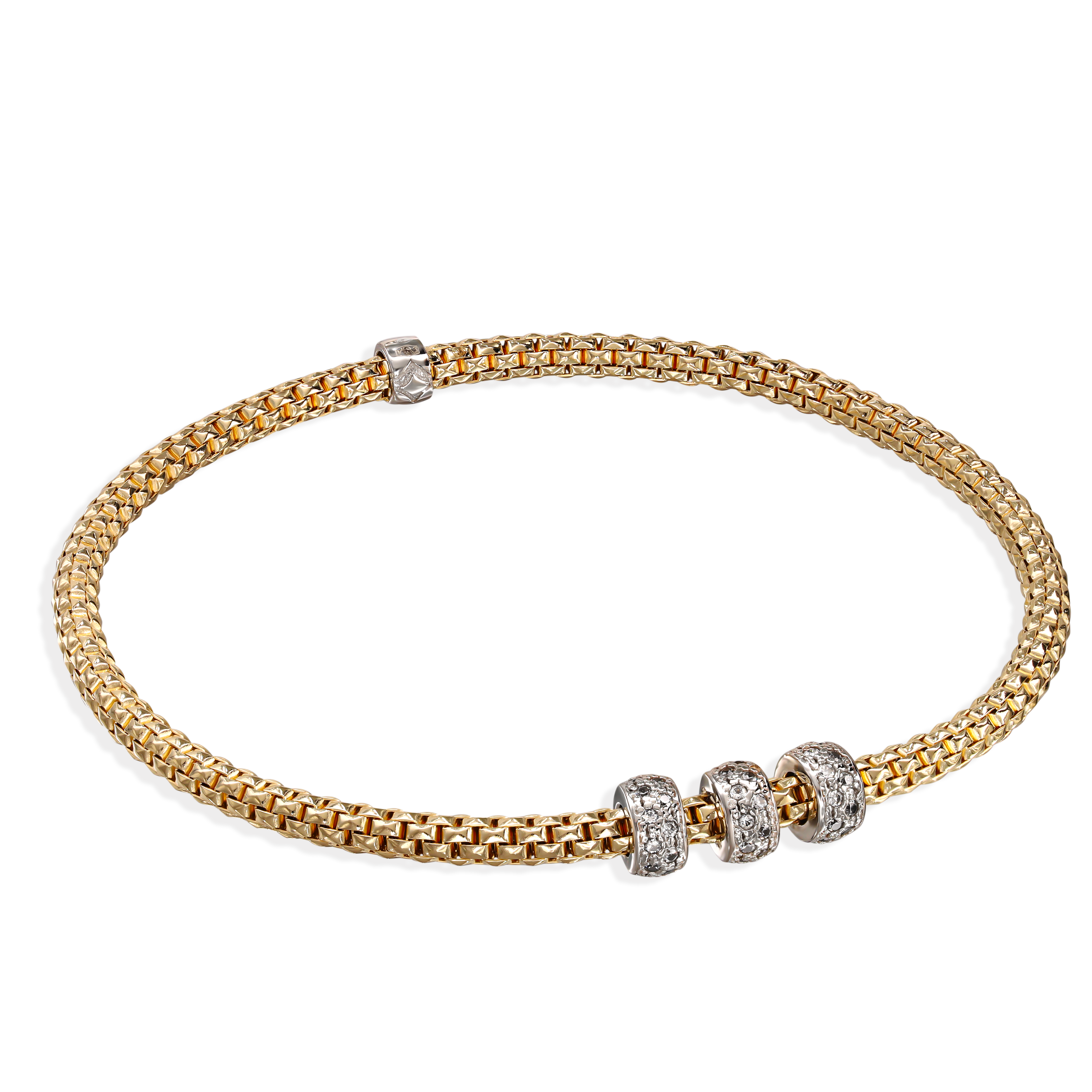 Bransoleta złota z tytanem i cyrkoniami, próba 585