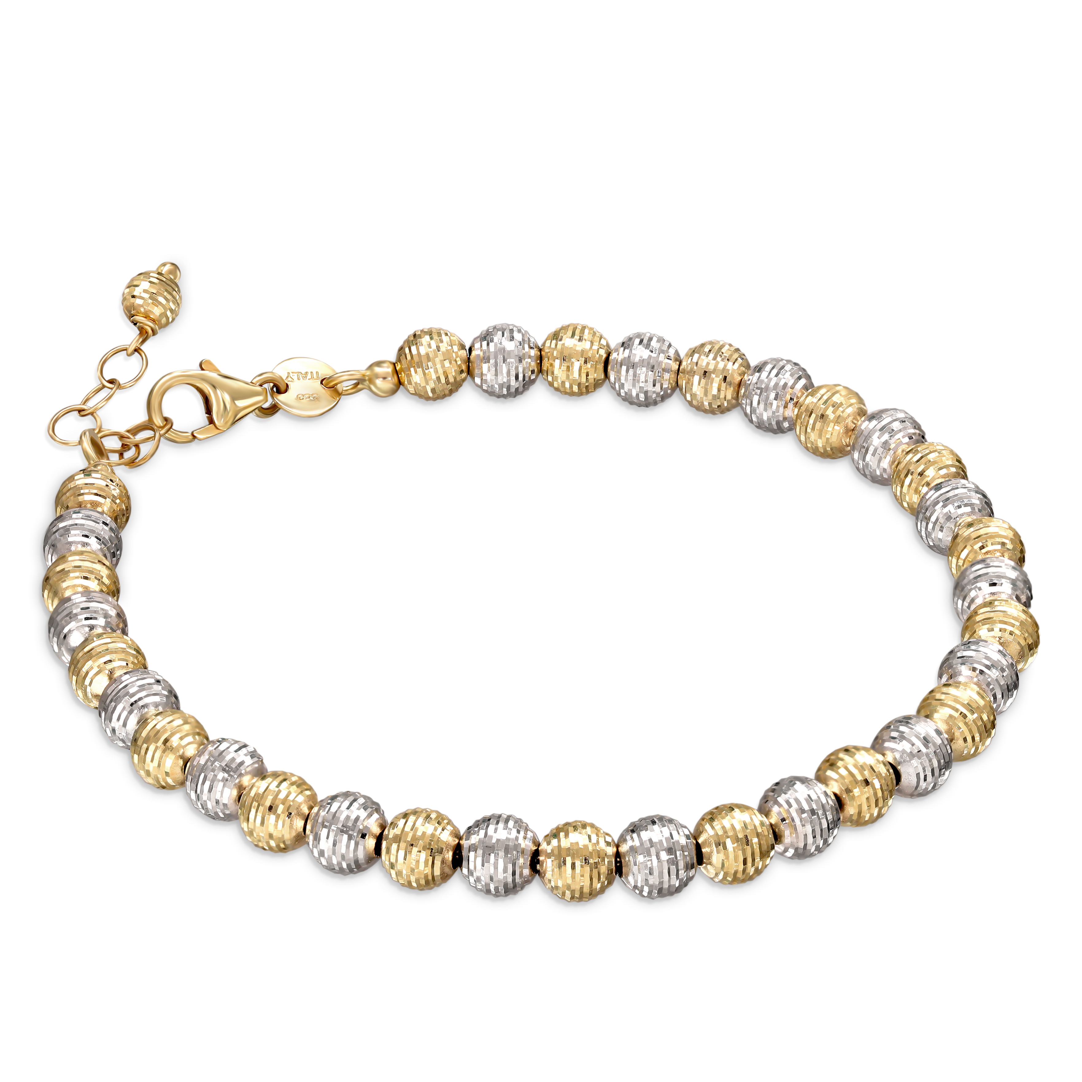 Designerska złota bransoleta z biało-żółtego złota, próba 585