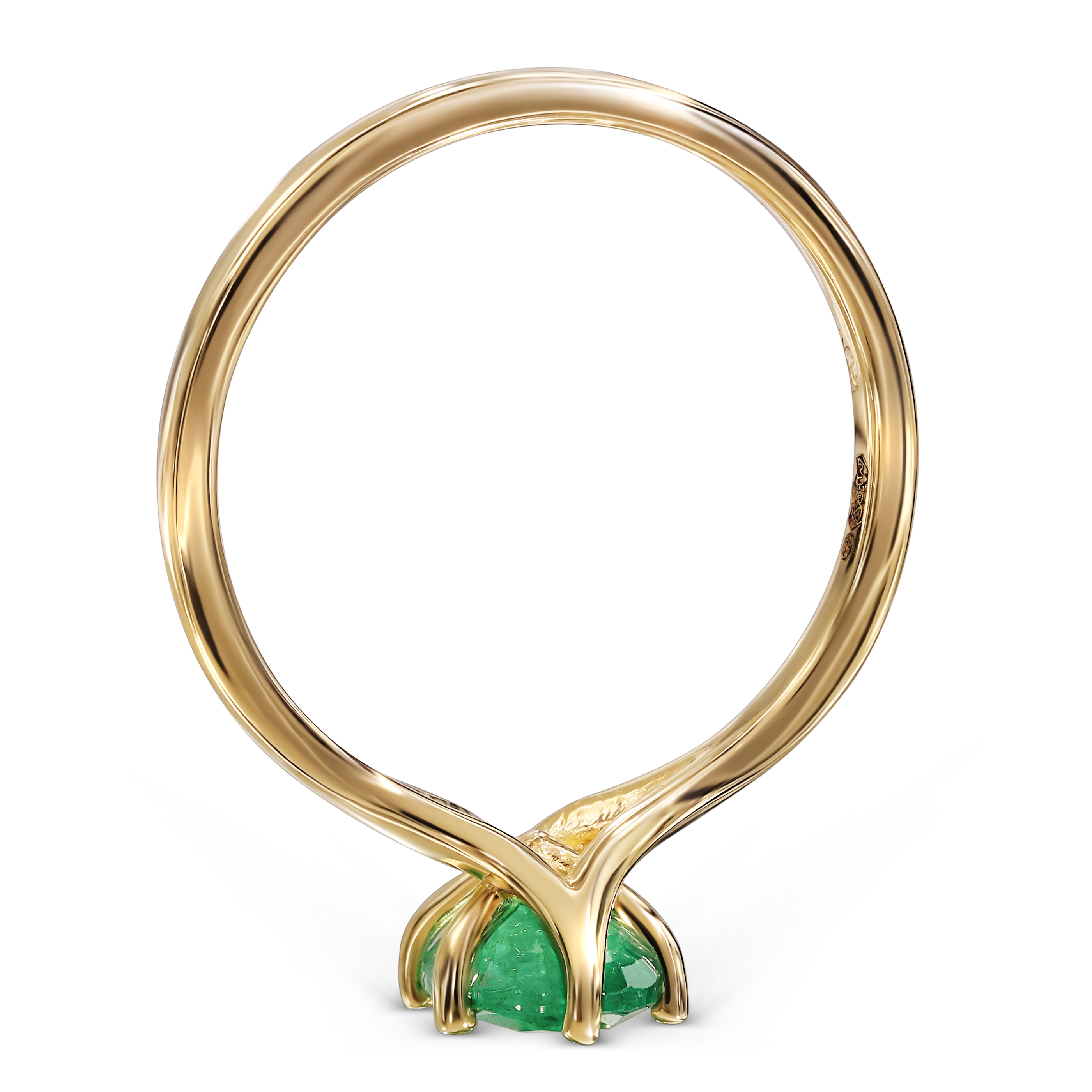 Pierścionek złoty ze szmaragdem 0.95 ct, próba 585