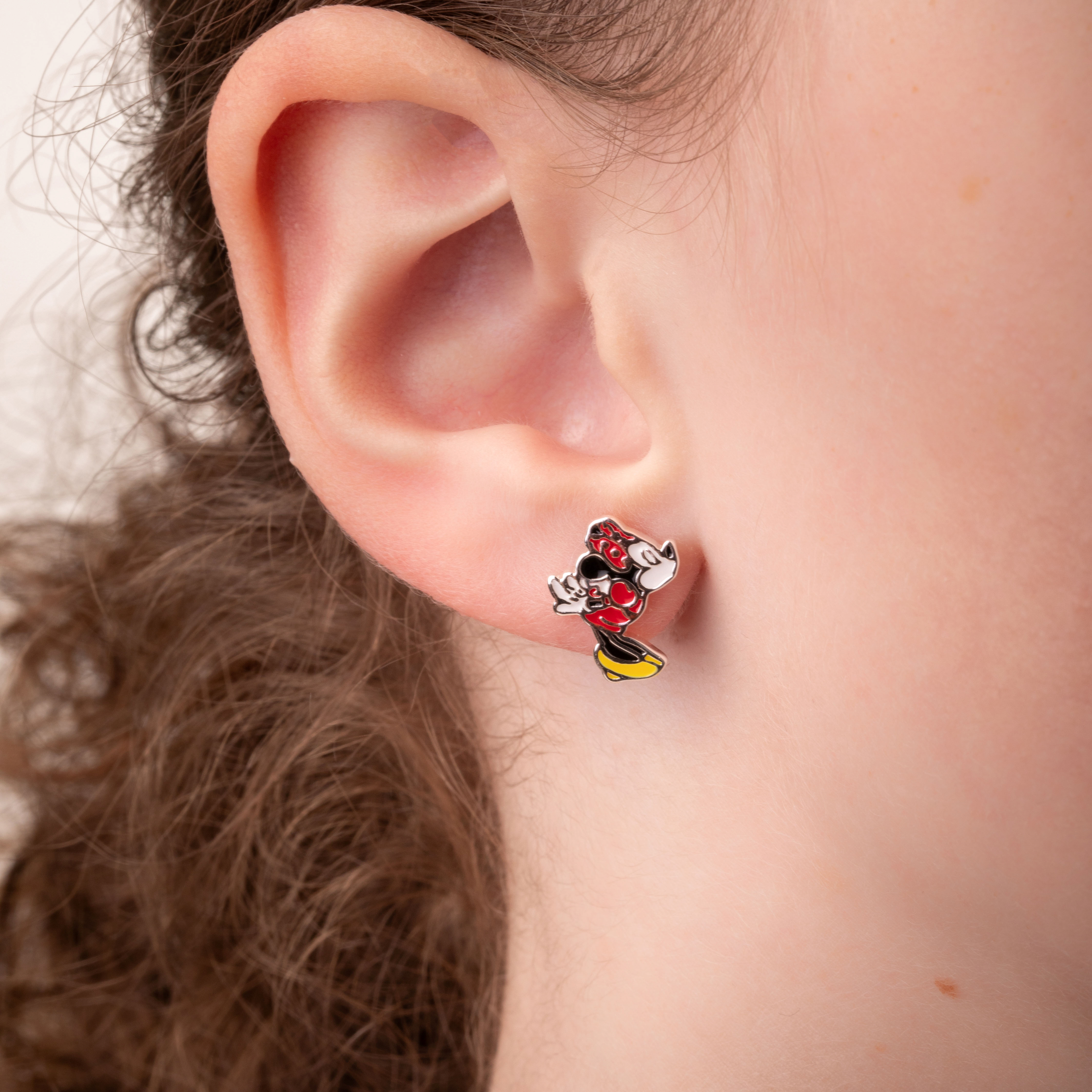 Oficjalne srebrne kolczyki Disney z Myszką Mickey i Minnie – zestaw dwóch par, próba 925