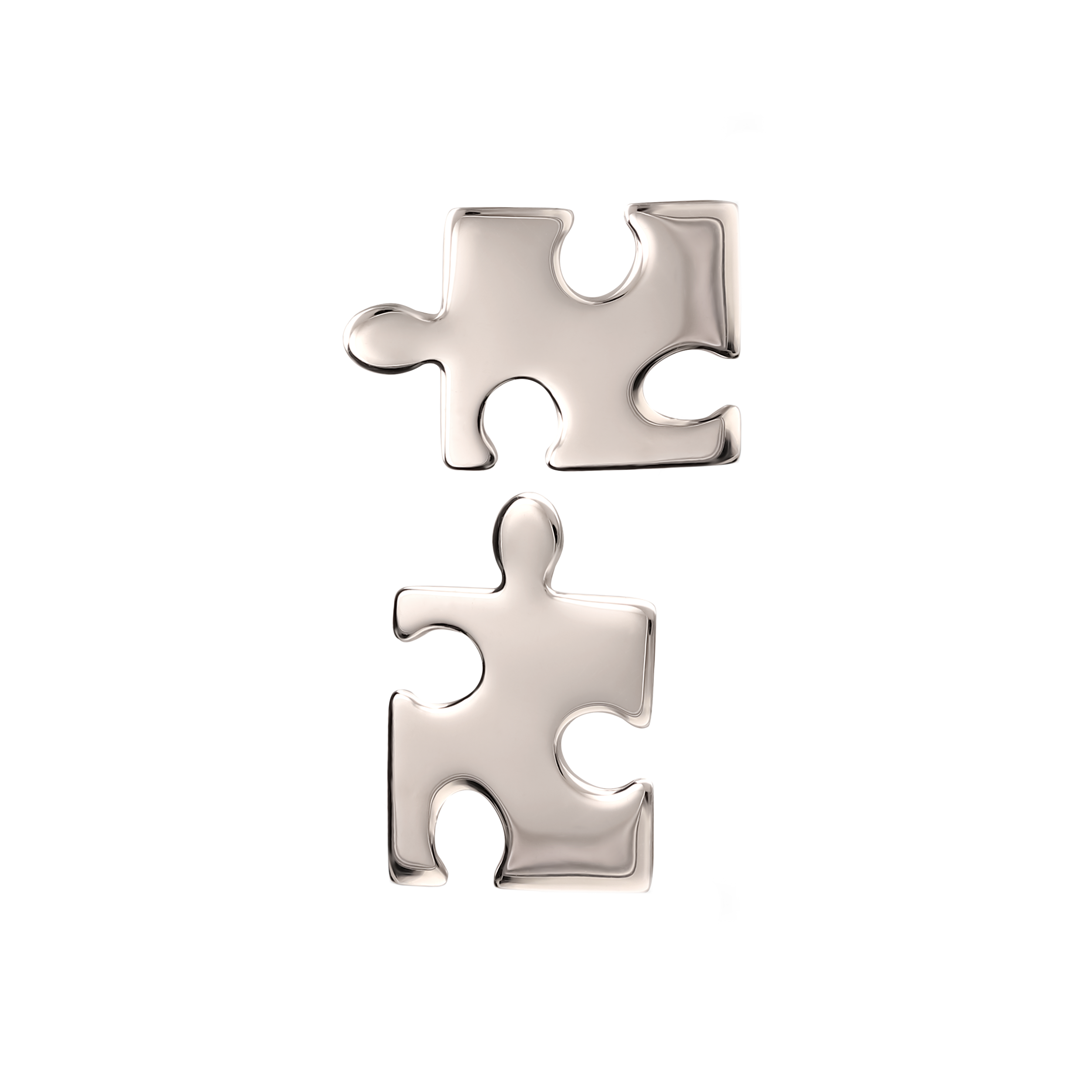 Kolczyki srebrne puzzle na sztyfcie, próba 925