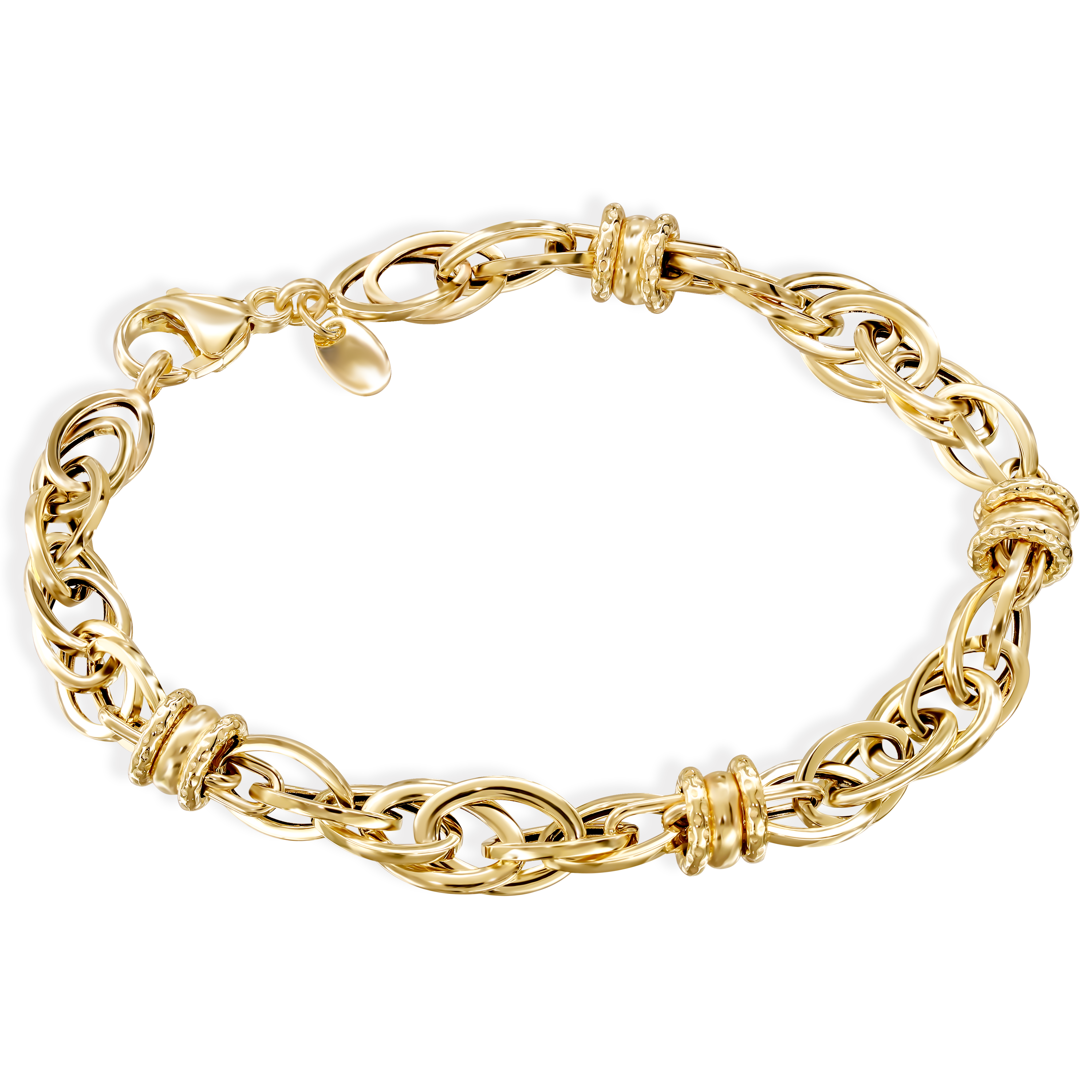 Złota bransoleta w fantazyjnym splocie, próba 585