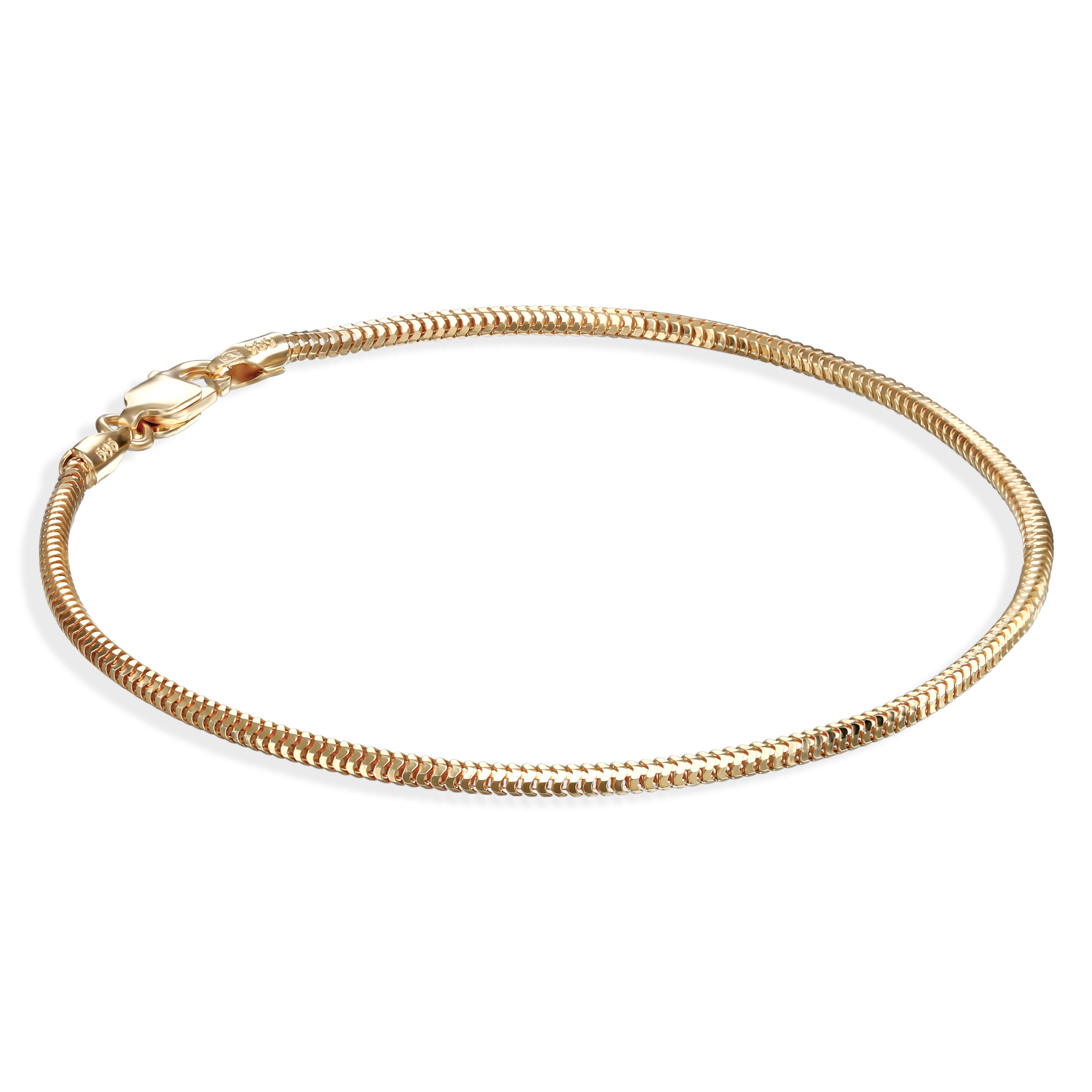 Bransoleta złota damska snake, długość 19 cm, próba 585