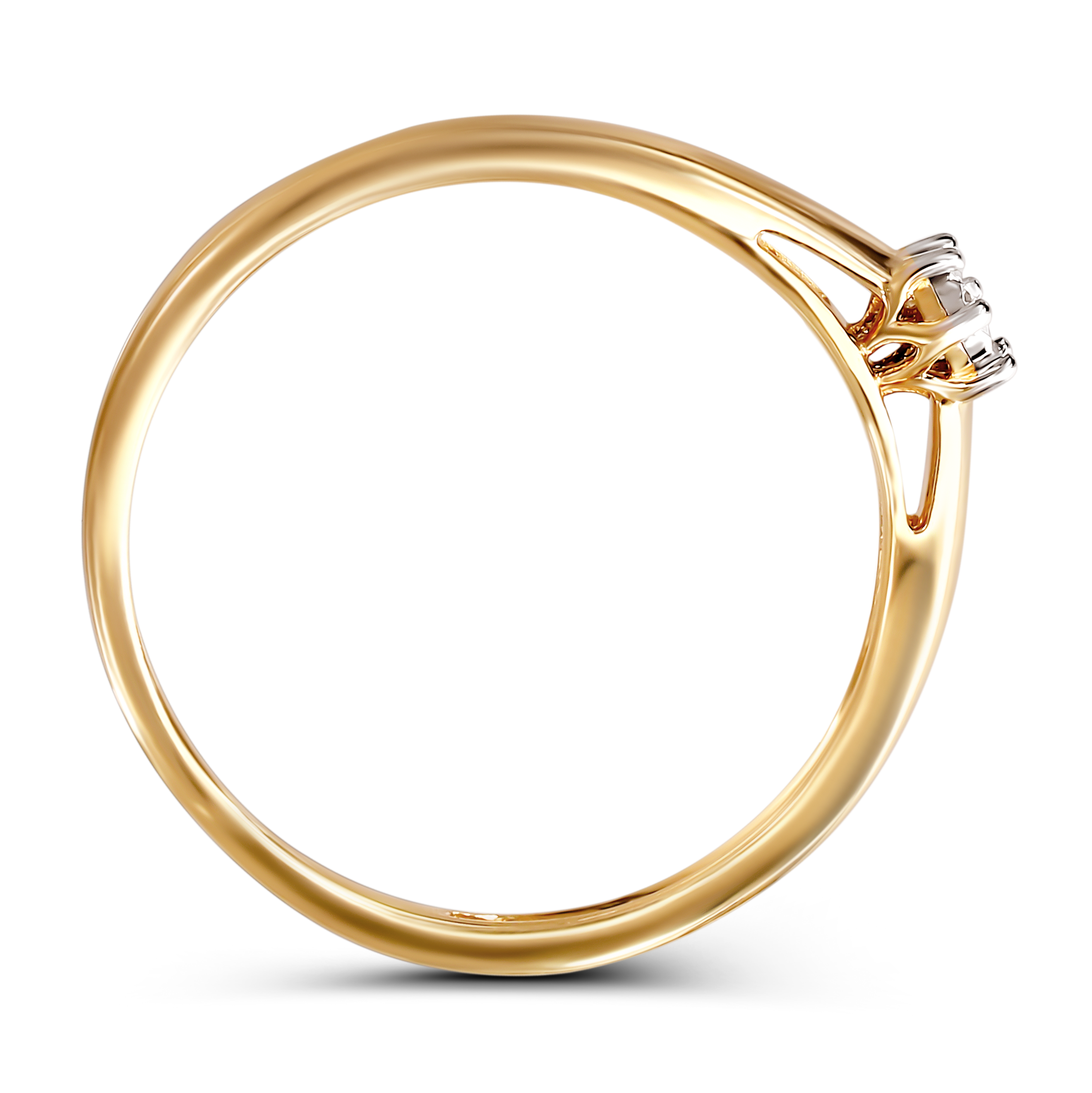 Pierścionek złoty z diamentem naturalnym 0.03 ct, próba 585