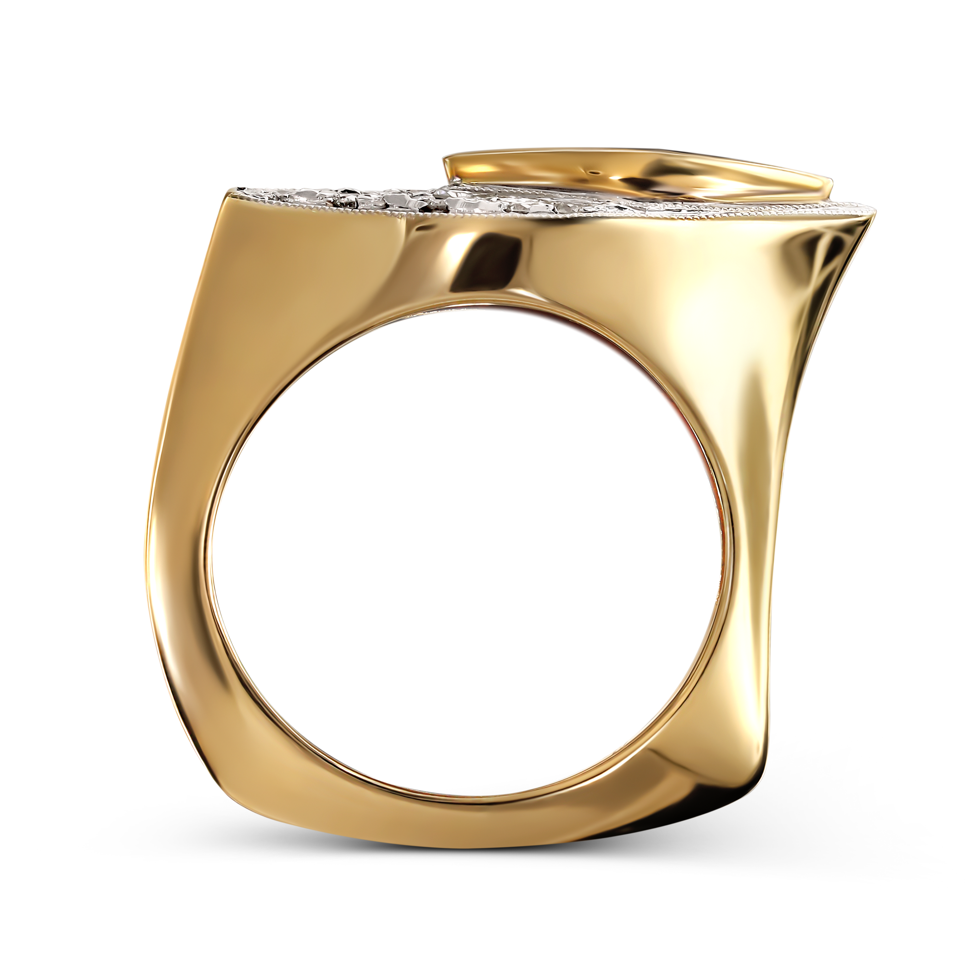 Pierścionek złoty z ametystem 1.51 ct i diamentami naturalnymi, próba 585